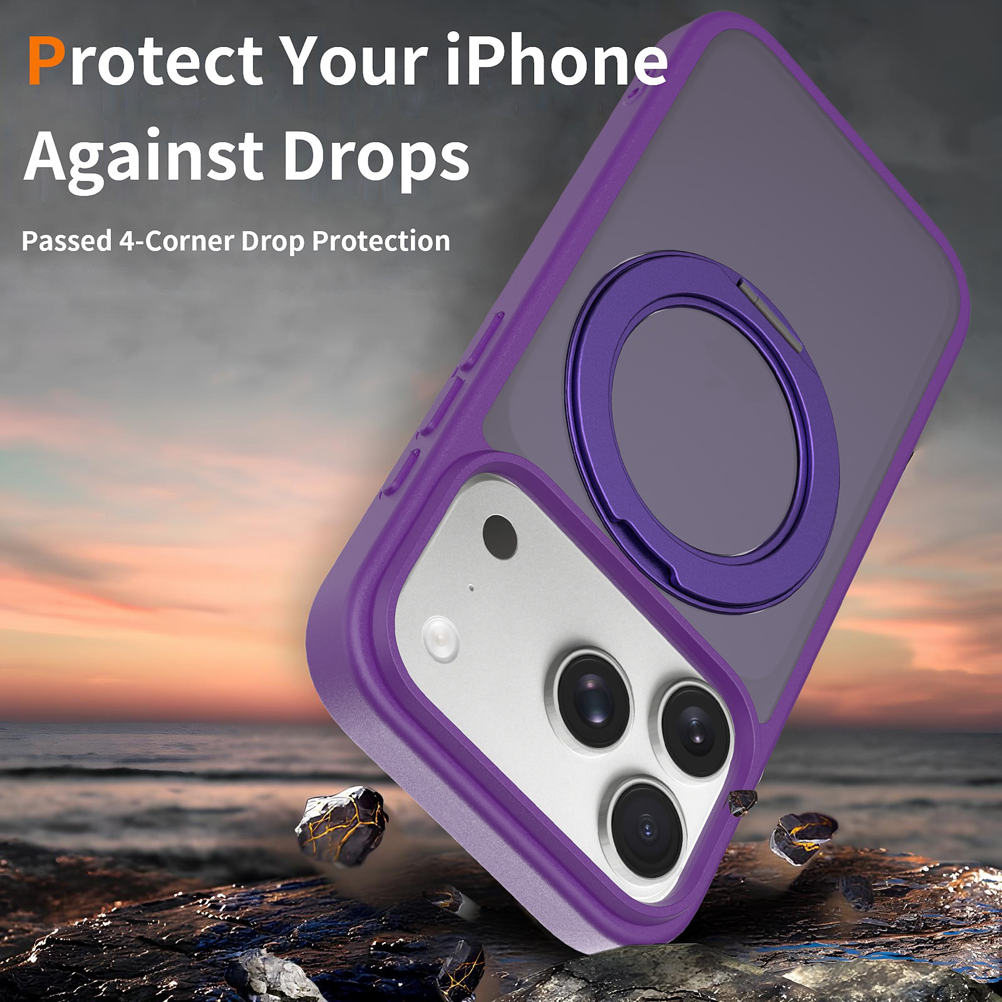 SendaFit Matte Skin-Feel 360° Stand Camera-Button Case for iPhone 17 Pro & 18 Pro detail 35