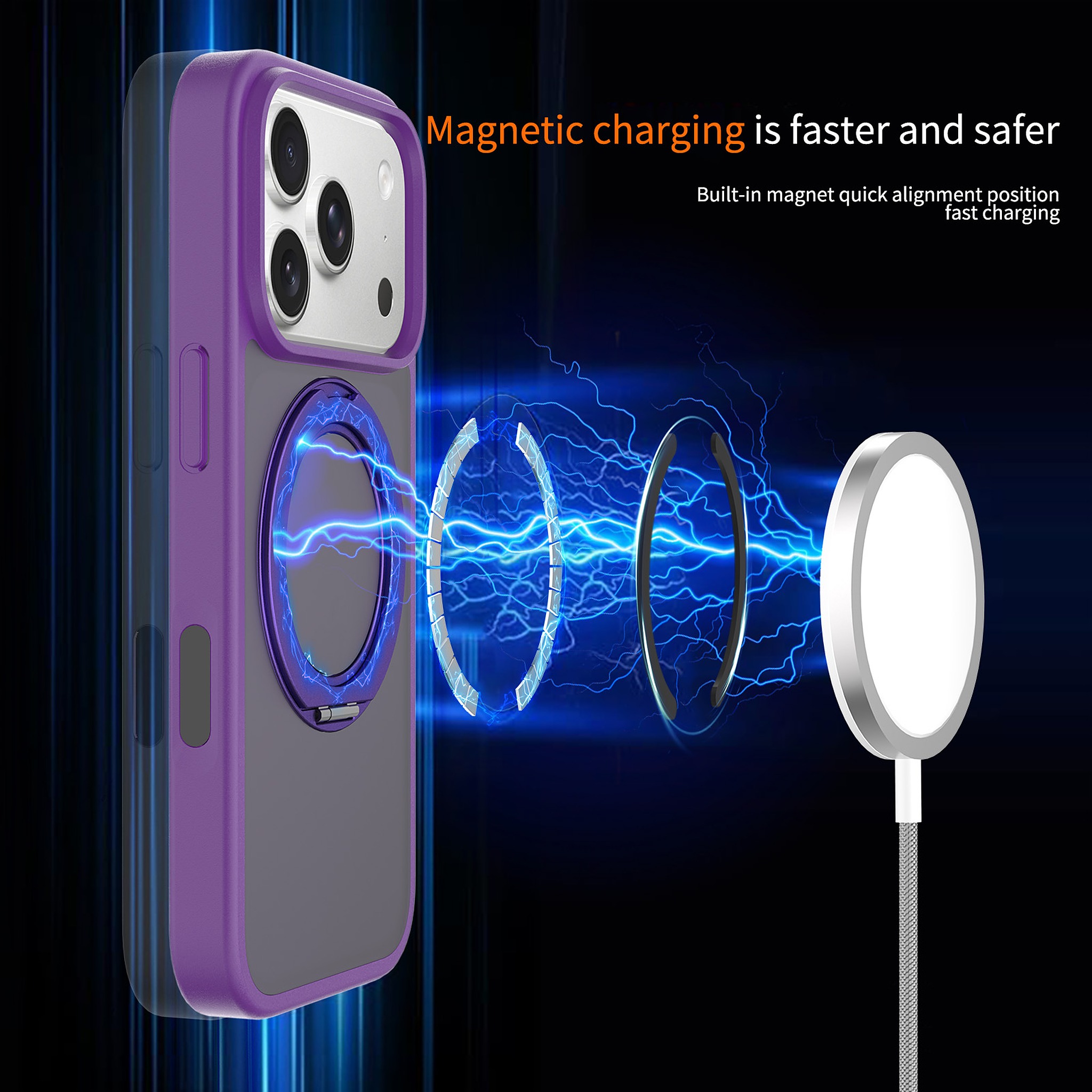 SendaFit Matte Skin-Feel 360° Stand Camera-Button Case for iPhone 17 Pro & 18 Pro detail 4