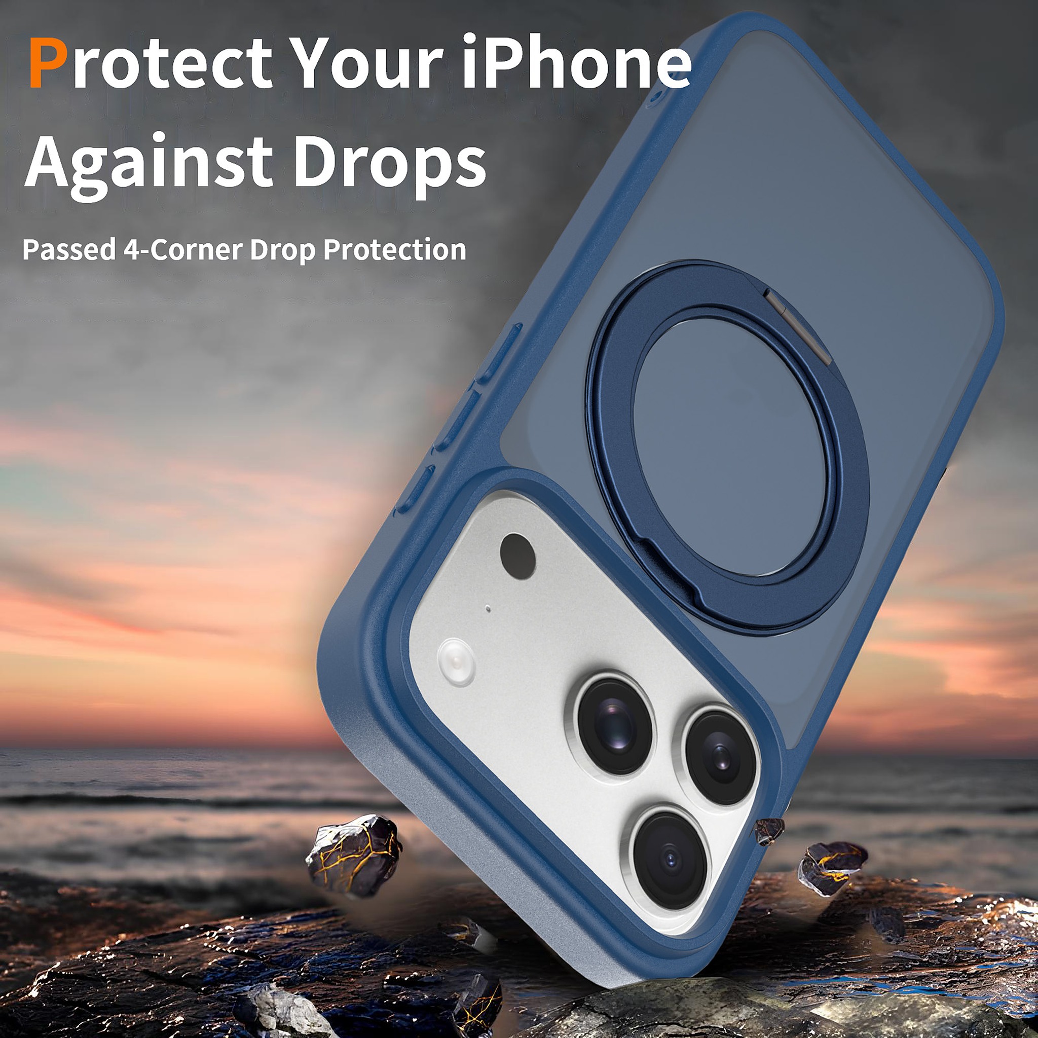 SendaFit Matte Skin-Feel 360° Stand Camera-Button Case for iPhone 17 Pro & 18 Pro detail 5