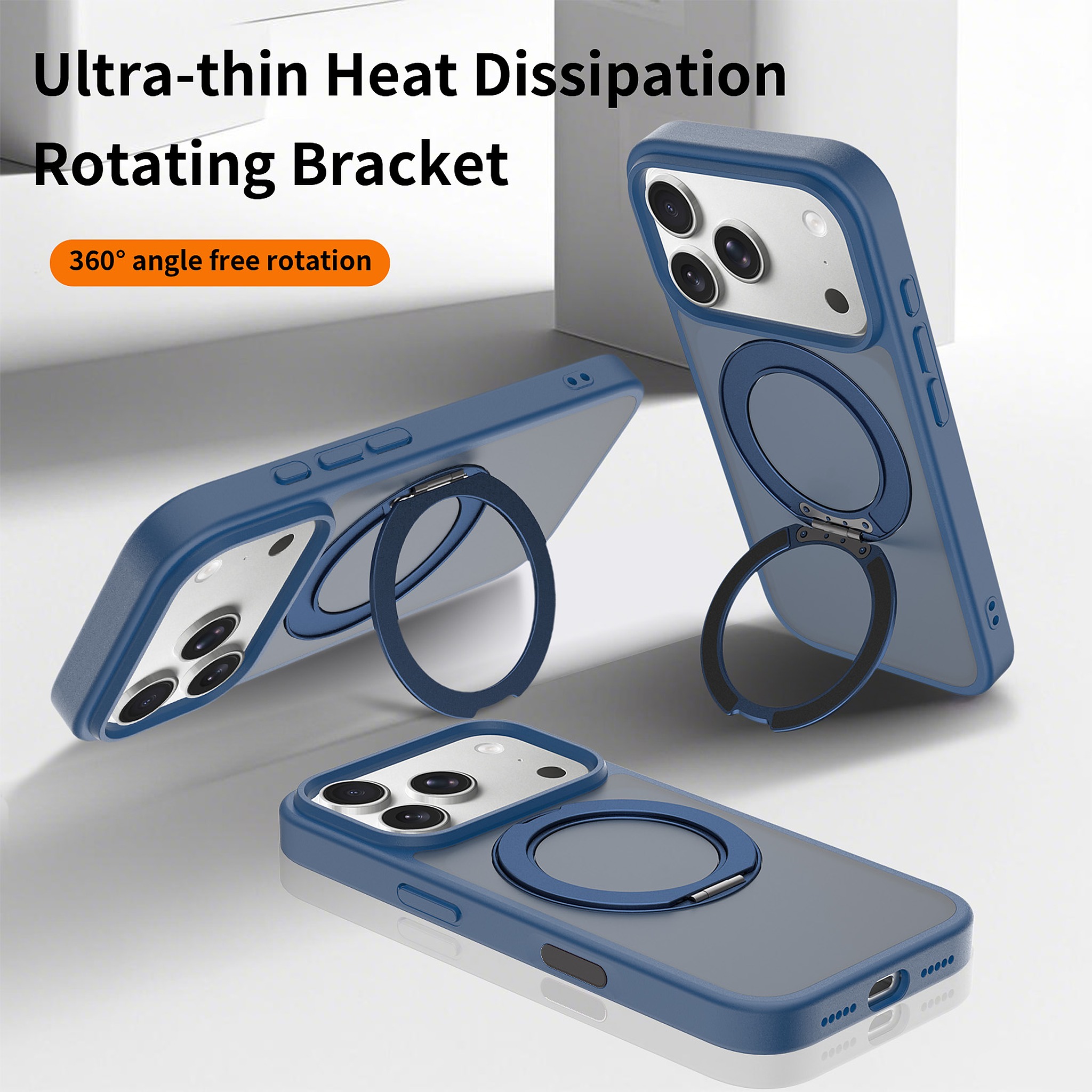 SendaFit Matte Skin-Feel 360° Stand Camera-Button Case for iPhone 17 Pro & 18 Pro detail 8