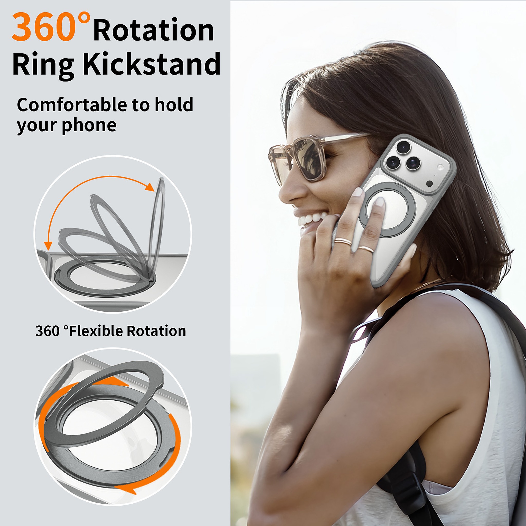 SendaFit Clear 360° Stand Camera-Button Case for iPhone 17 Pro & 18 Pro detail 16