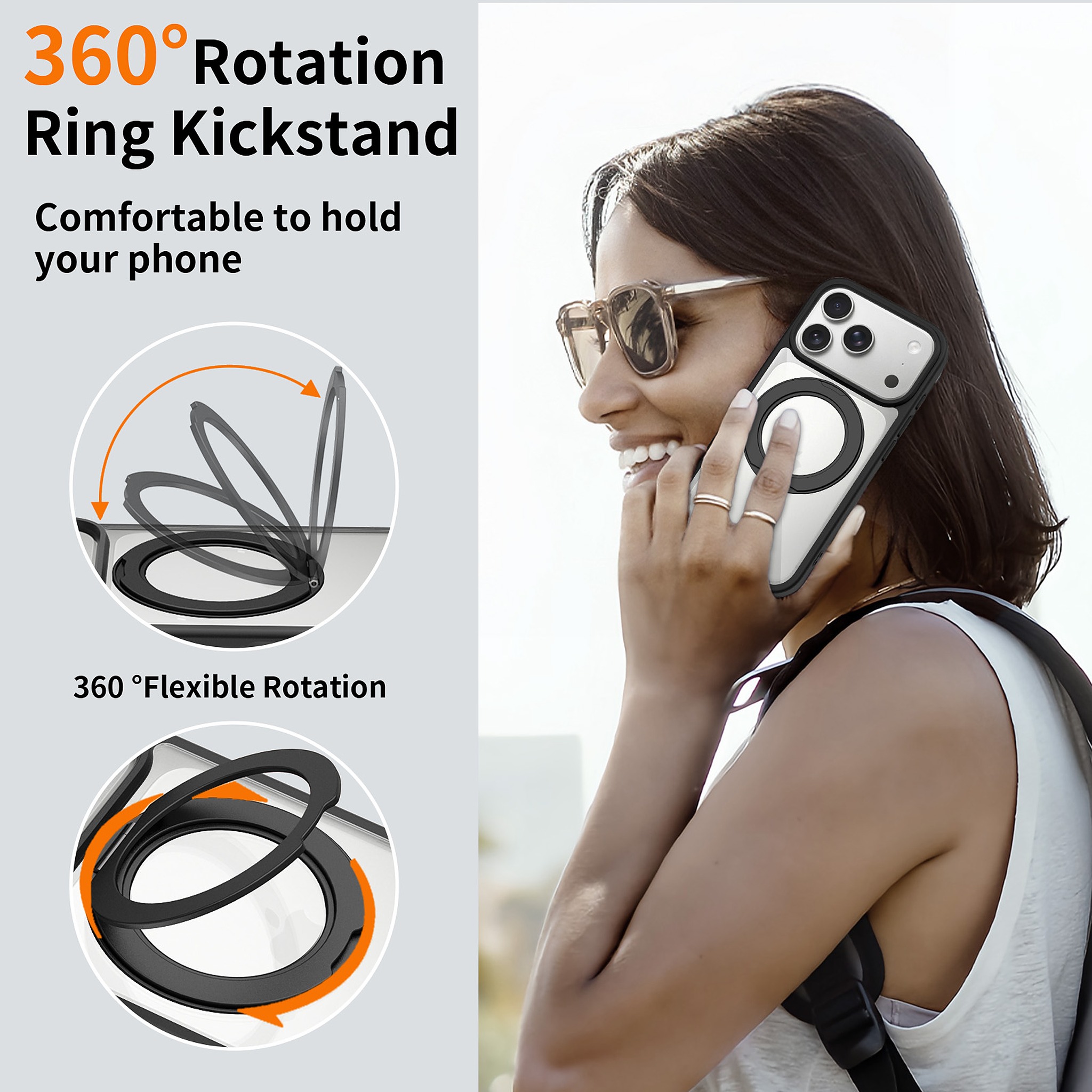 SendaFit Clear 360° Stand Camera-Button Case for iPhone 17 Pro & 18 Pro detail 27