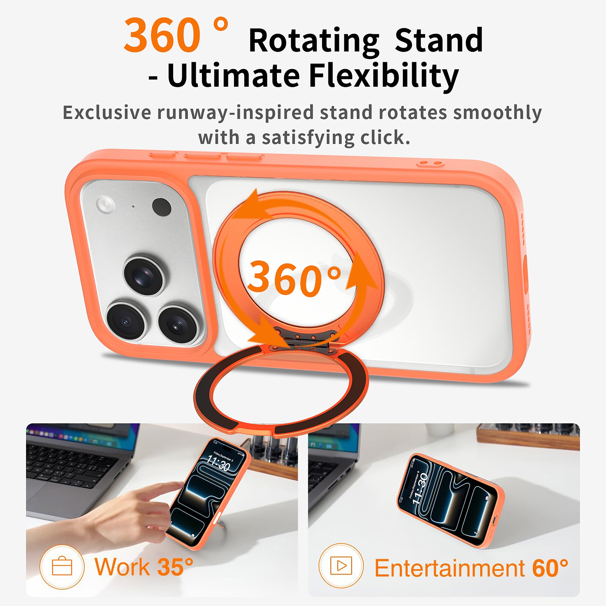 SendaFit Clear 360° Stand Camera-Button Case for iPhone 17 Pro & 18 Pro detail 29