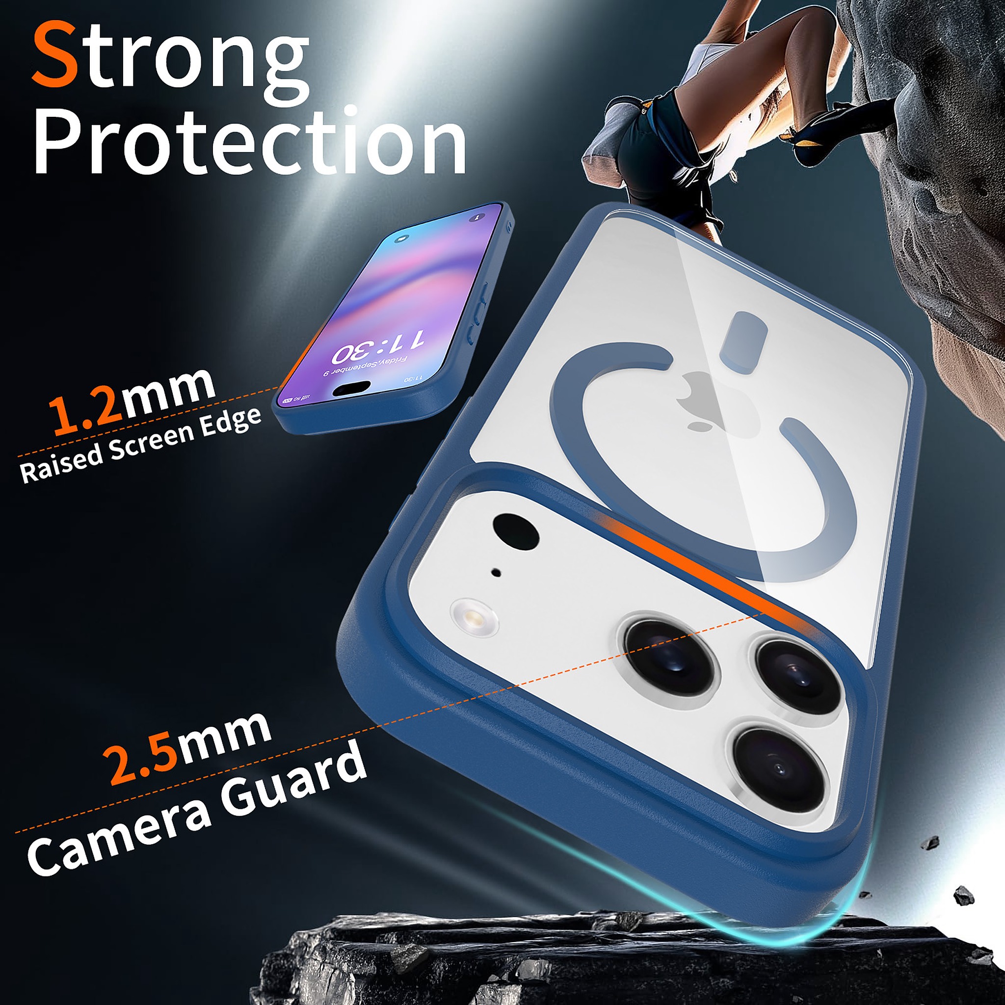SendaFit Clear Camera-Button MagSafe Case for iPhone 17 Pro & 18 Pro detail 1