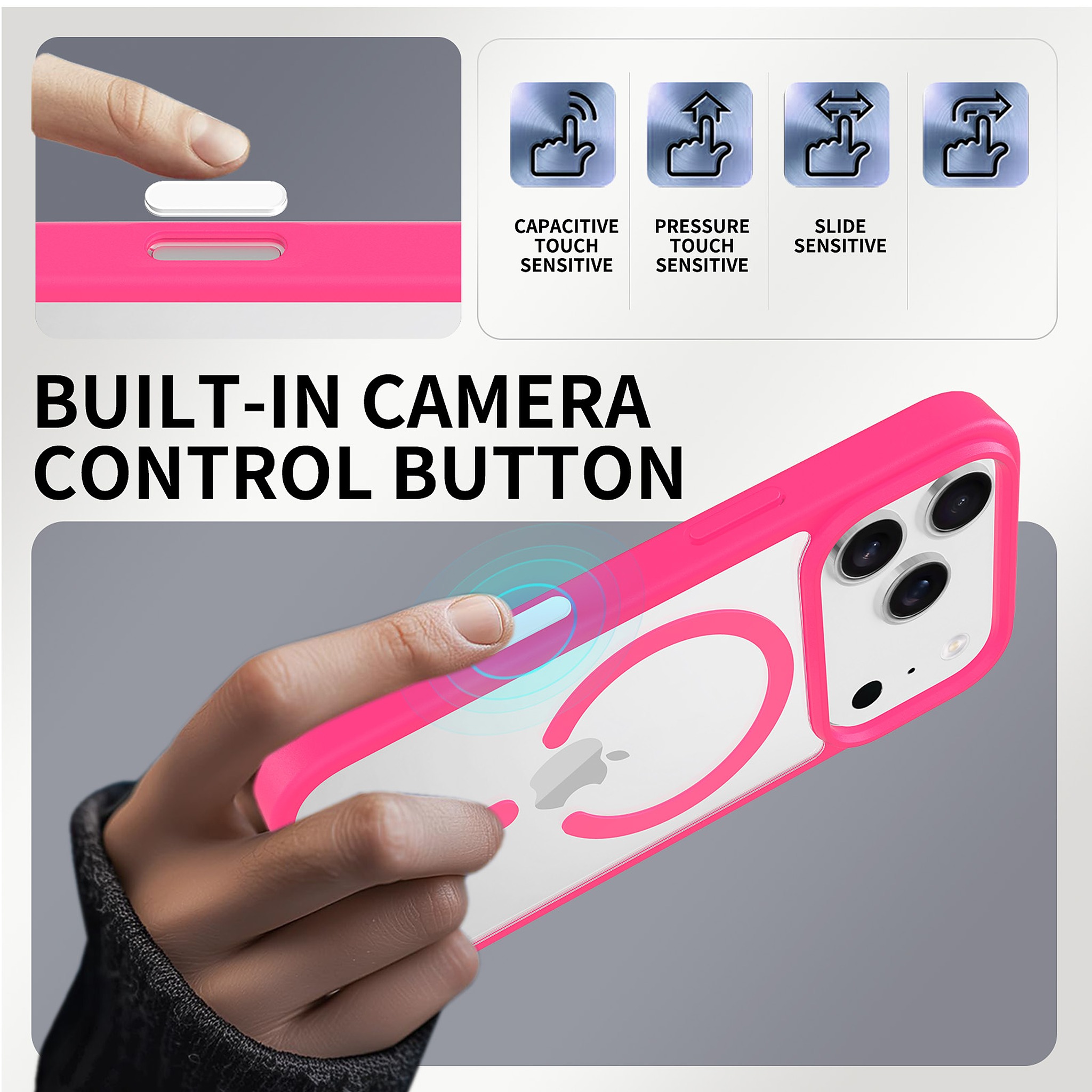 SendaFit Clear Camera-Button MagSafe Case for iPhone 17 Pro & 18 Pro detail 12