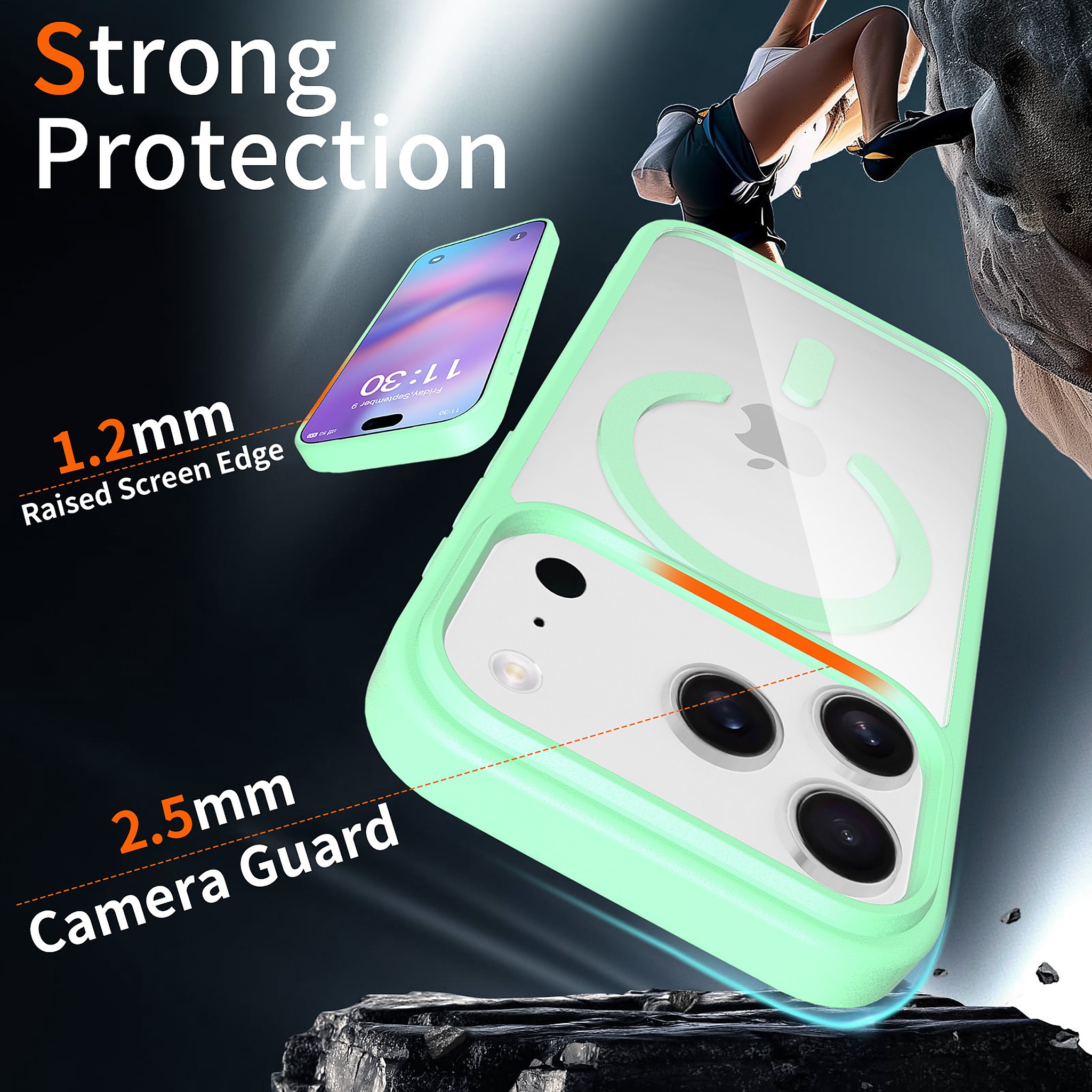 SendaFit Clear Camera-Button MagSafe Case for iPhone 17 Pro & 18 Pro detail 14