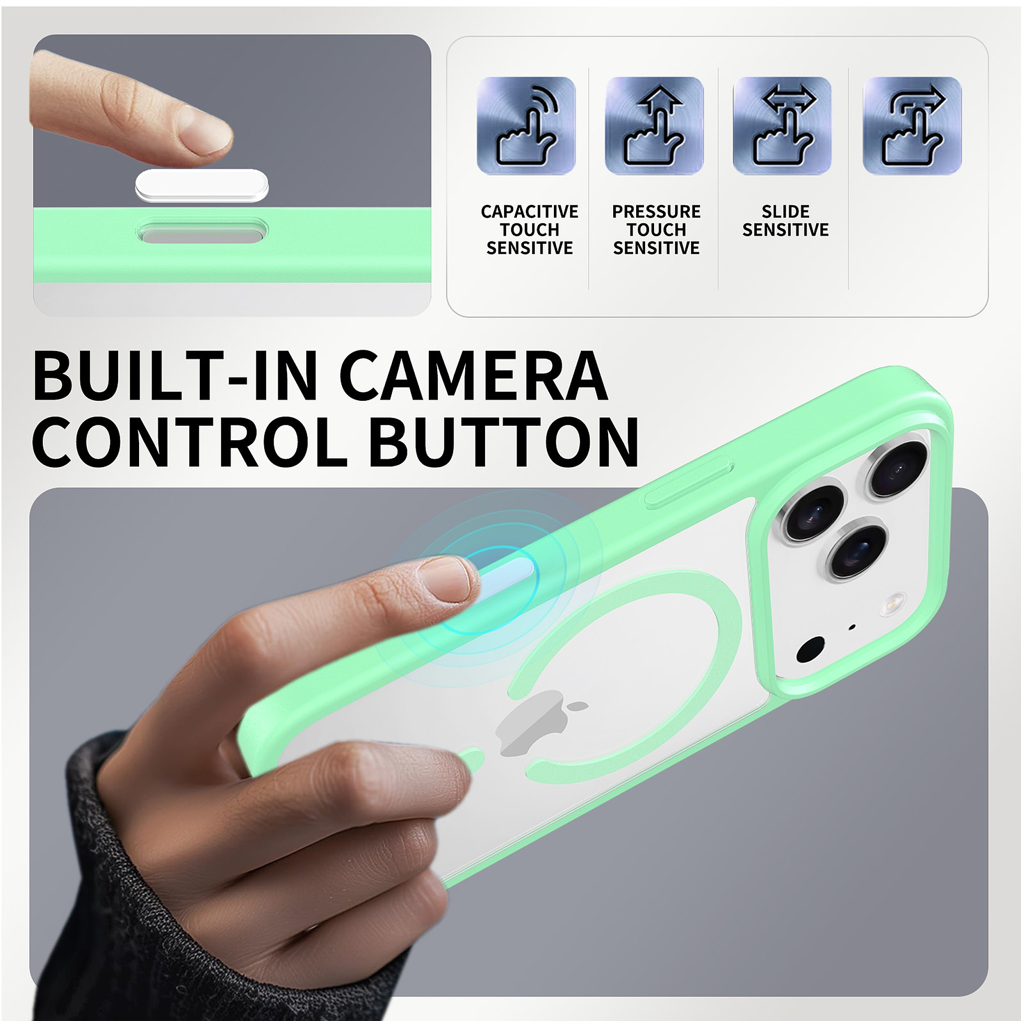SendaFit Clear Camera-Button MagSafe Case for iPhone 17 Pro & 18 Pro detail 19