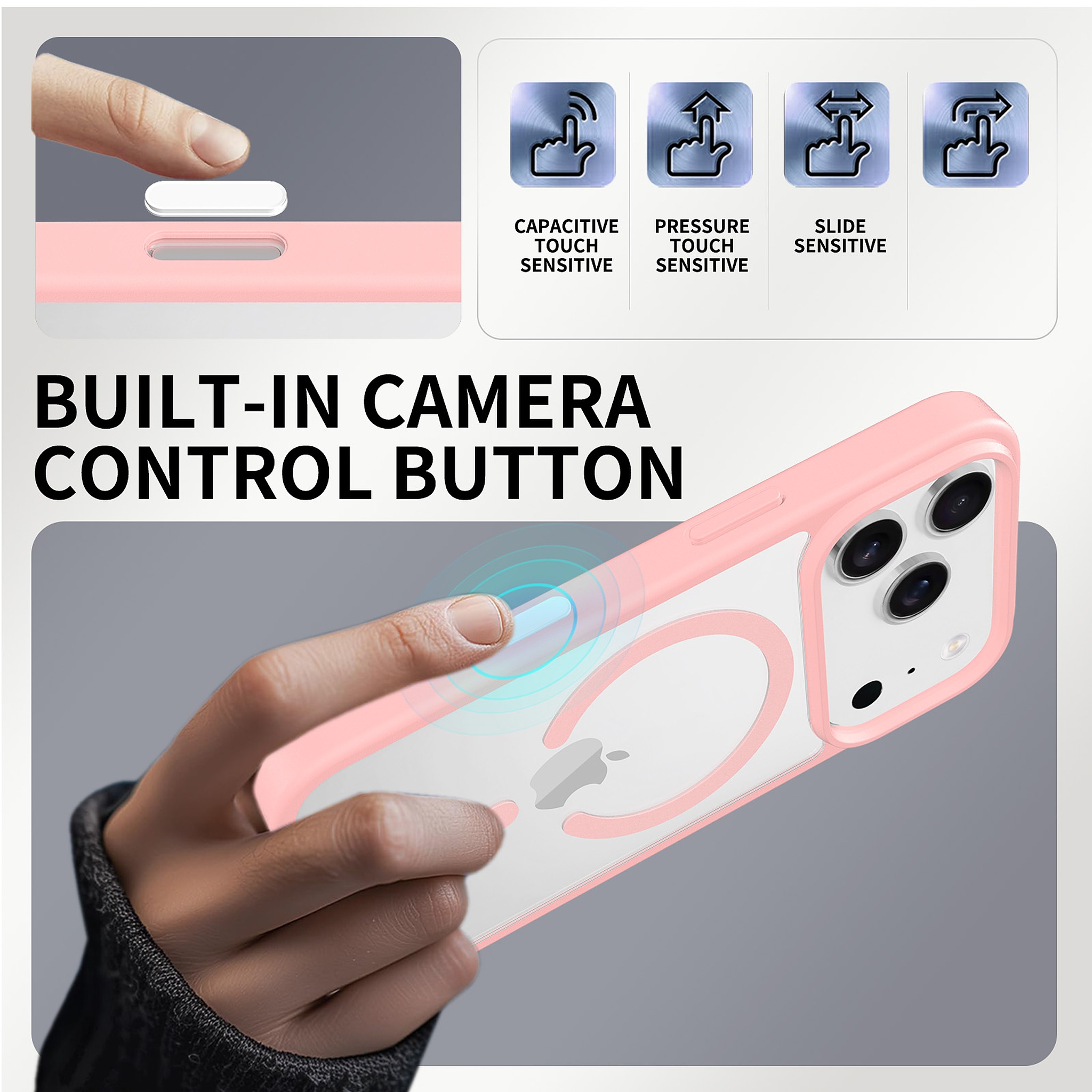 SendaFit Clear Camera-Button MagSafe Case for iPhone 17 Pro & 18 Pro detail 32