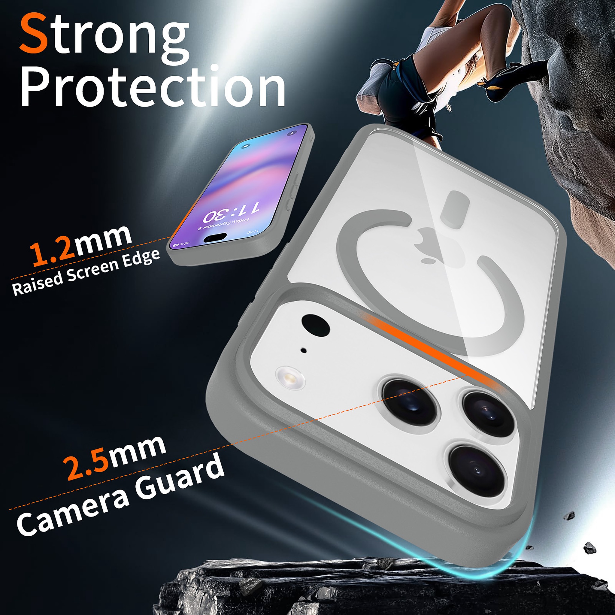 SendaFit Clear Camera-Button MagSafe Case for iPhone 17 Pro & 18 Pro detail 35