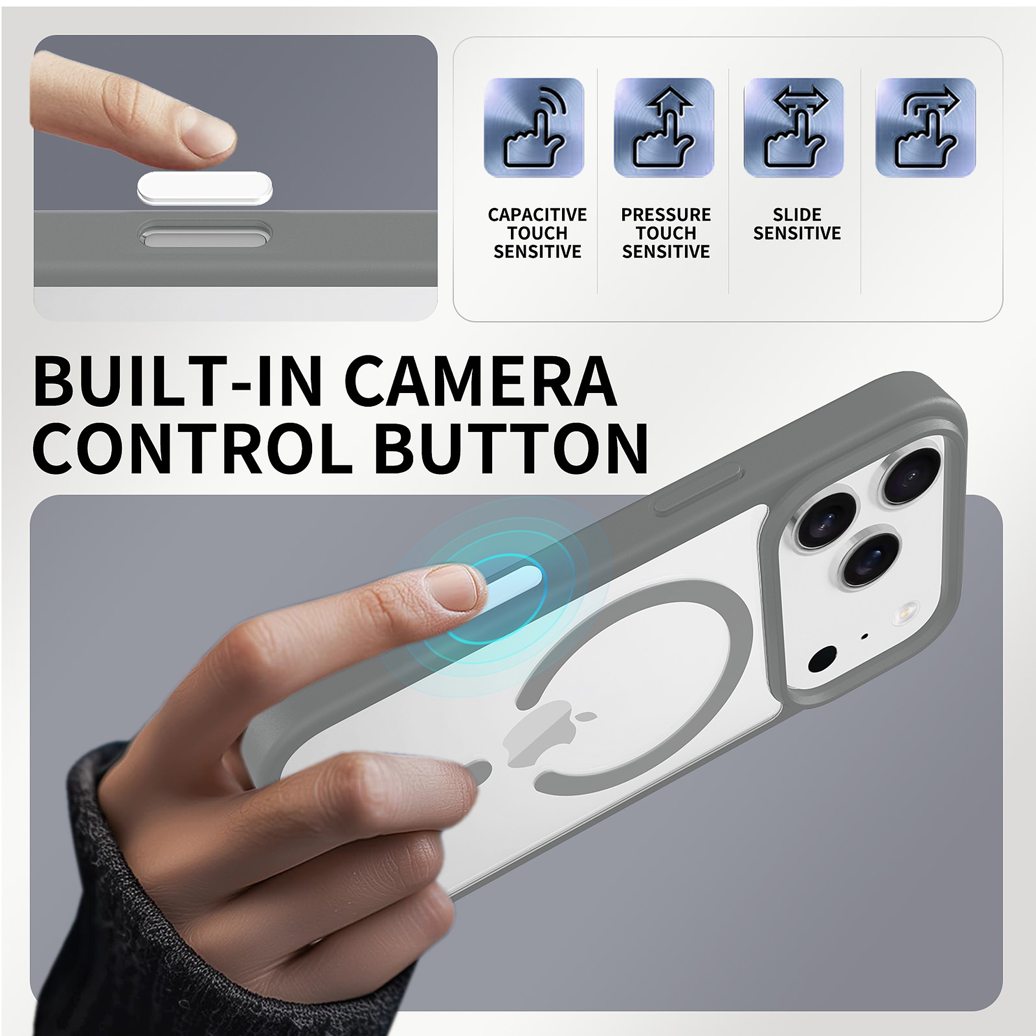 SendaFit Clear Camera-Button MagSafe Case for iPhone 17 Pro & 18 Pro detail 40
