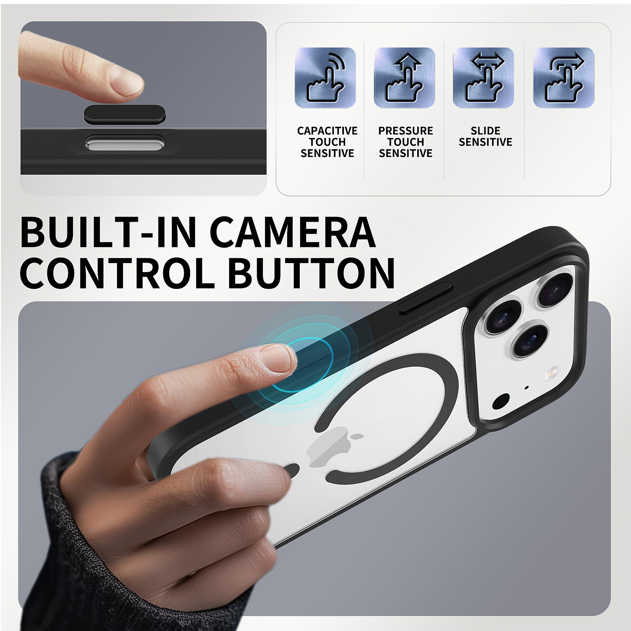 SendaFit Clear Camera-Button MagSafe Case for iPhone 17 Pro & 18 Pro detail 42
