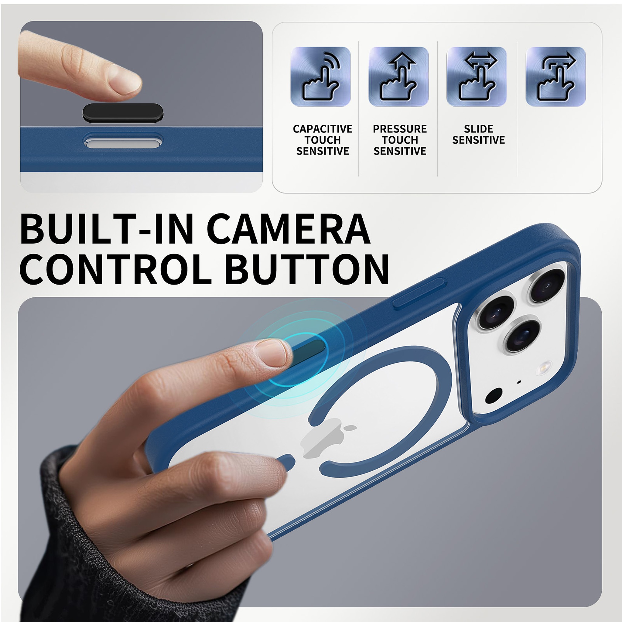 SendaFit Clear Camera-Button MagSafe Case for iPhone 17 Pro & 18 Pro detail 5