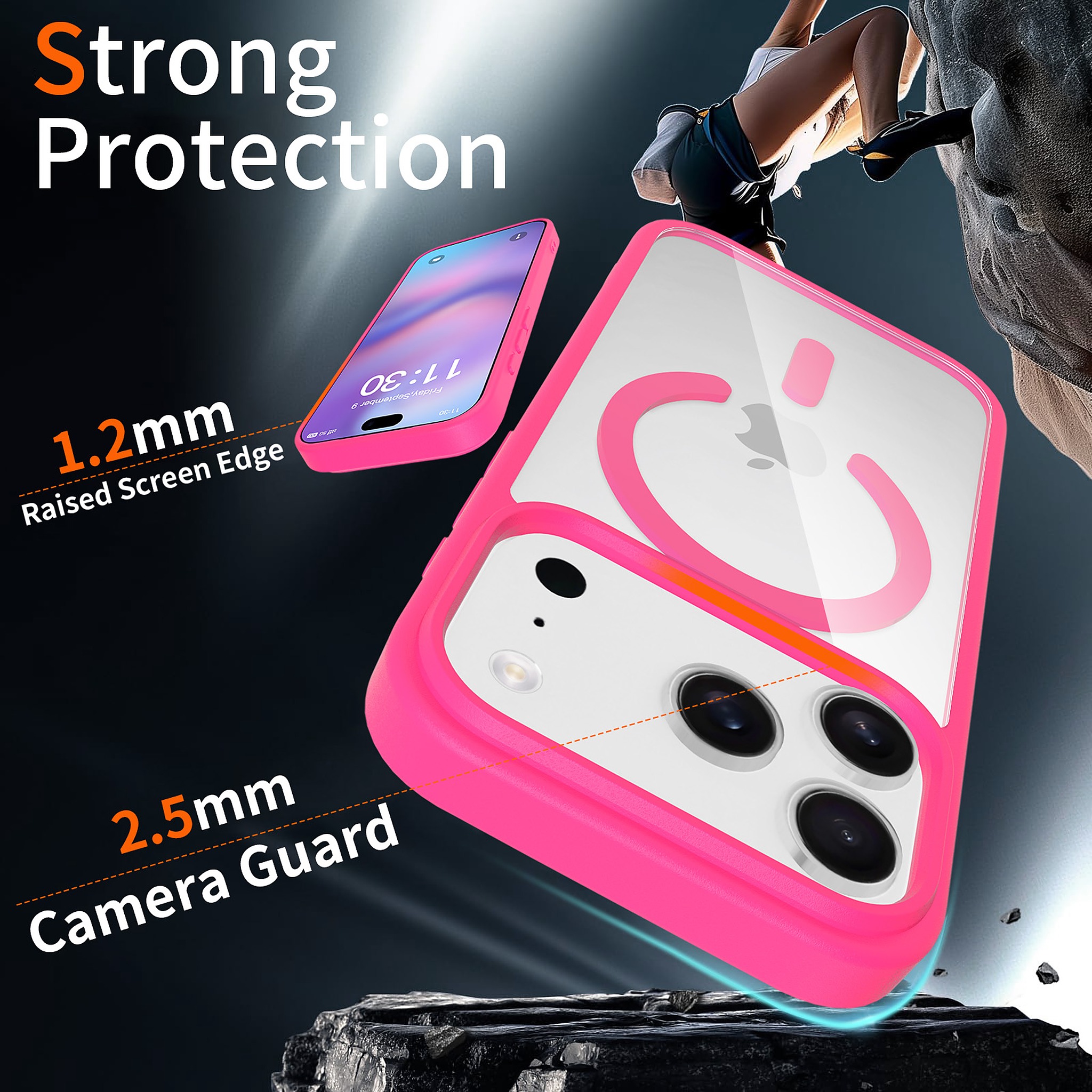 SendaFit Clear Camera-Button MagSafe Case for iPhone 17 Pro & 18 Pro detail 7