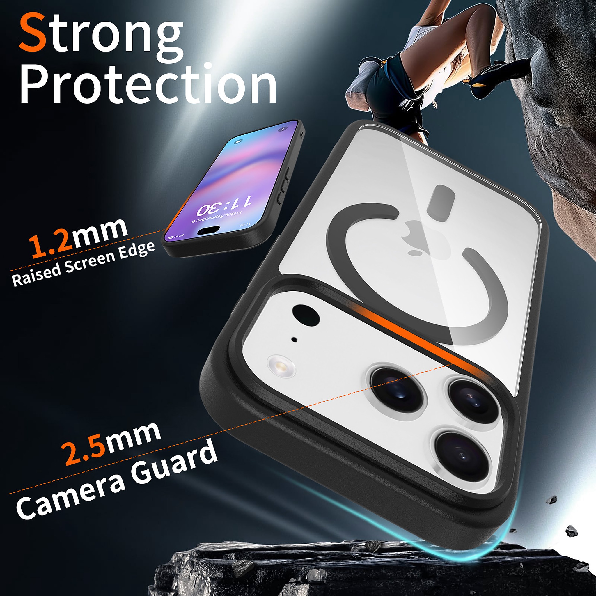 SendaFit Clear Camera-Button MagSafe Case for iPhone 17 Pro & 18 Pro detail 9