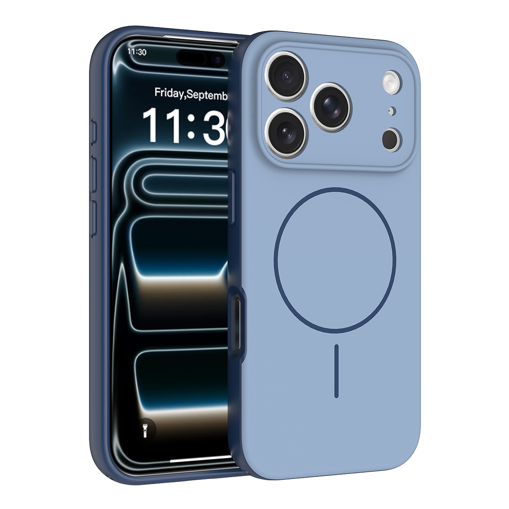 SendaFit Skin-Feel Two-in-One MagSafe Case for iPhone 18 Pro (Fits iPhone 17 Pro) - Sapphire Blue