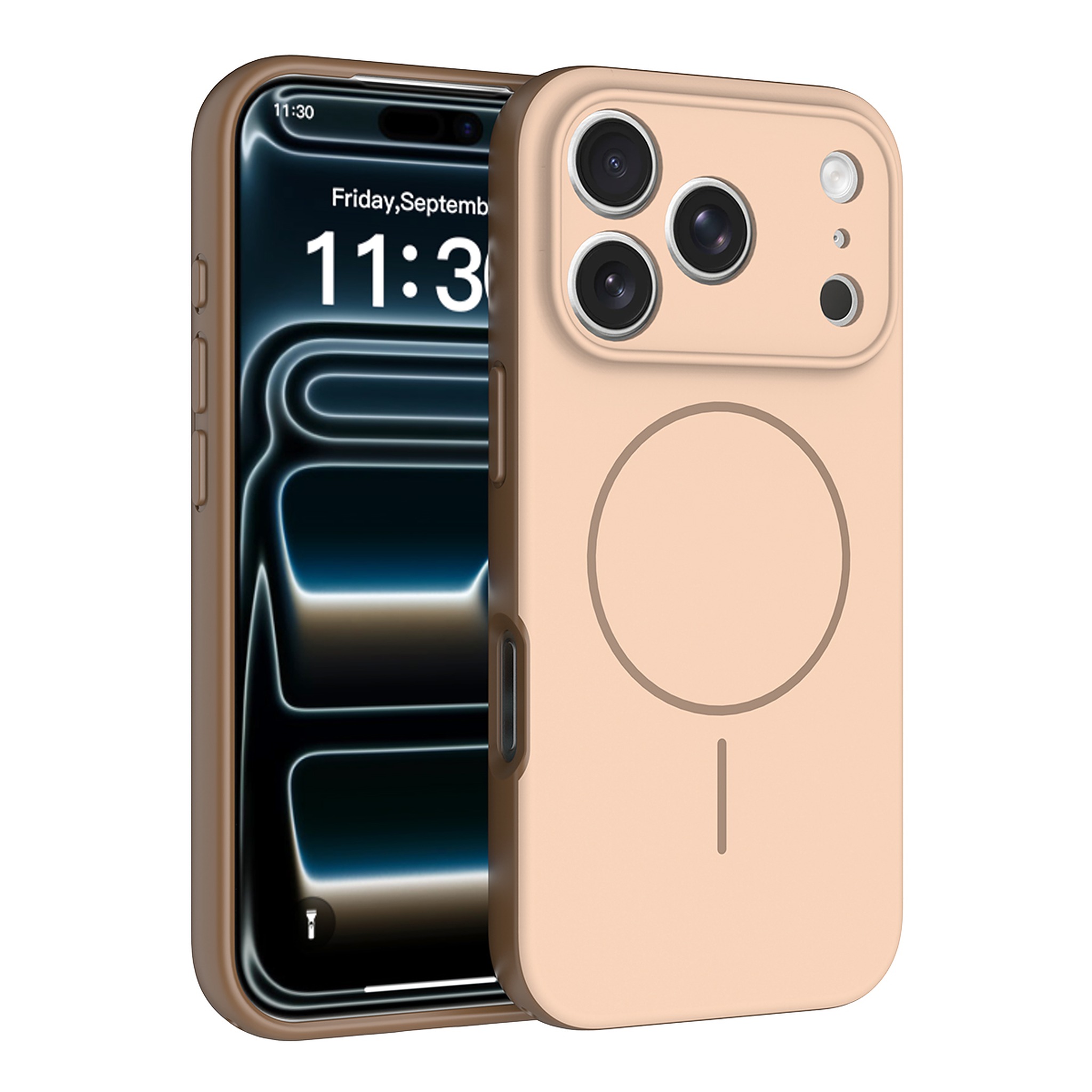 SendaFit Skin-Feel Two-in-One MagSafe Case for iPhone 18 Pro (Fits iPhone 17 Pro) - Light Brown