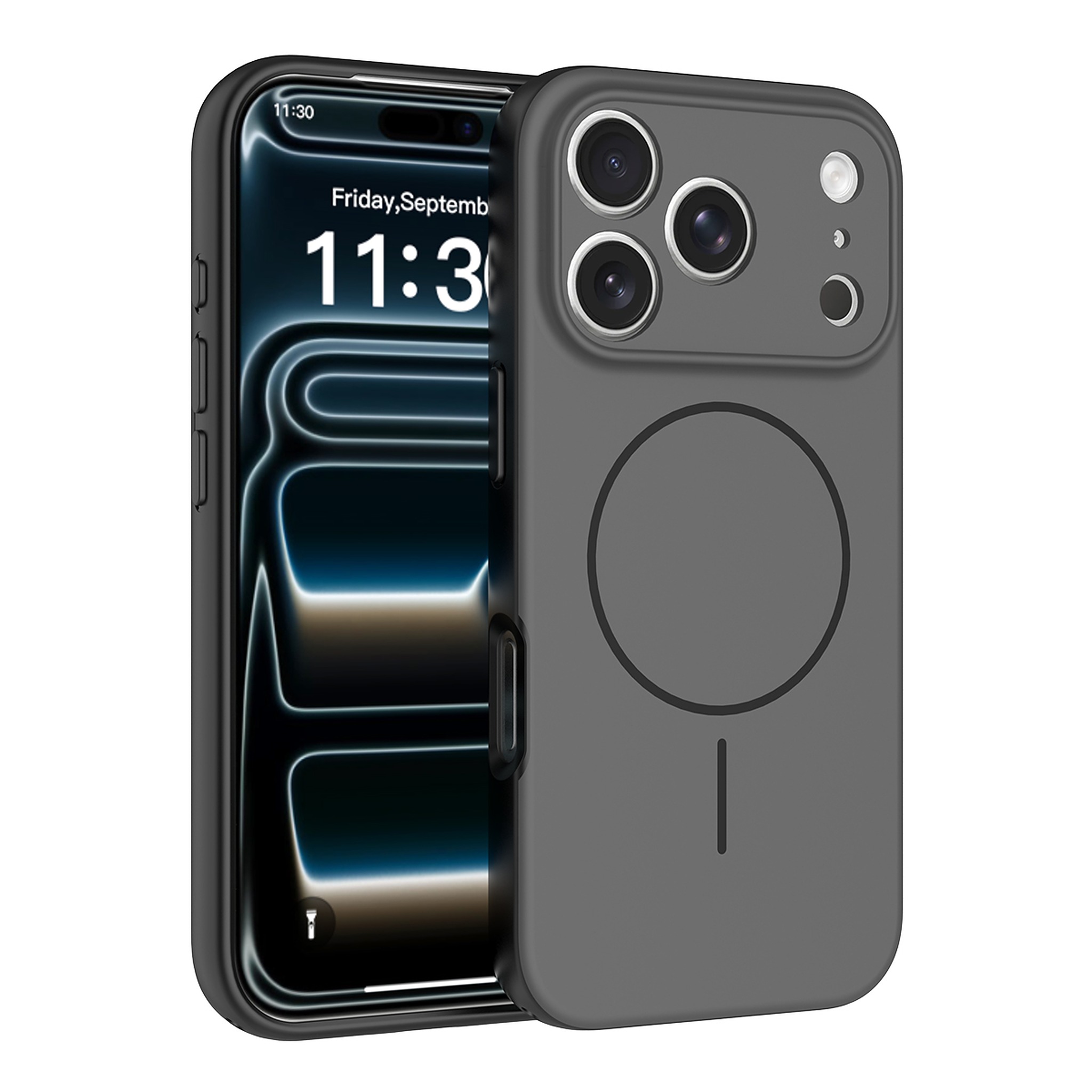 SendaFit Skin-Feel Two-in-One MagSafe Case for iPhone 18 Pro (Fits iPhone 17 Pro) - Charcoal