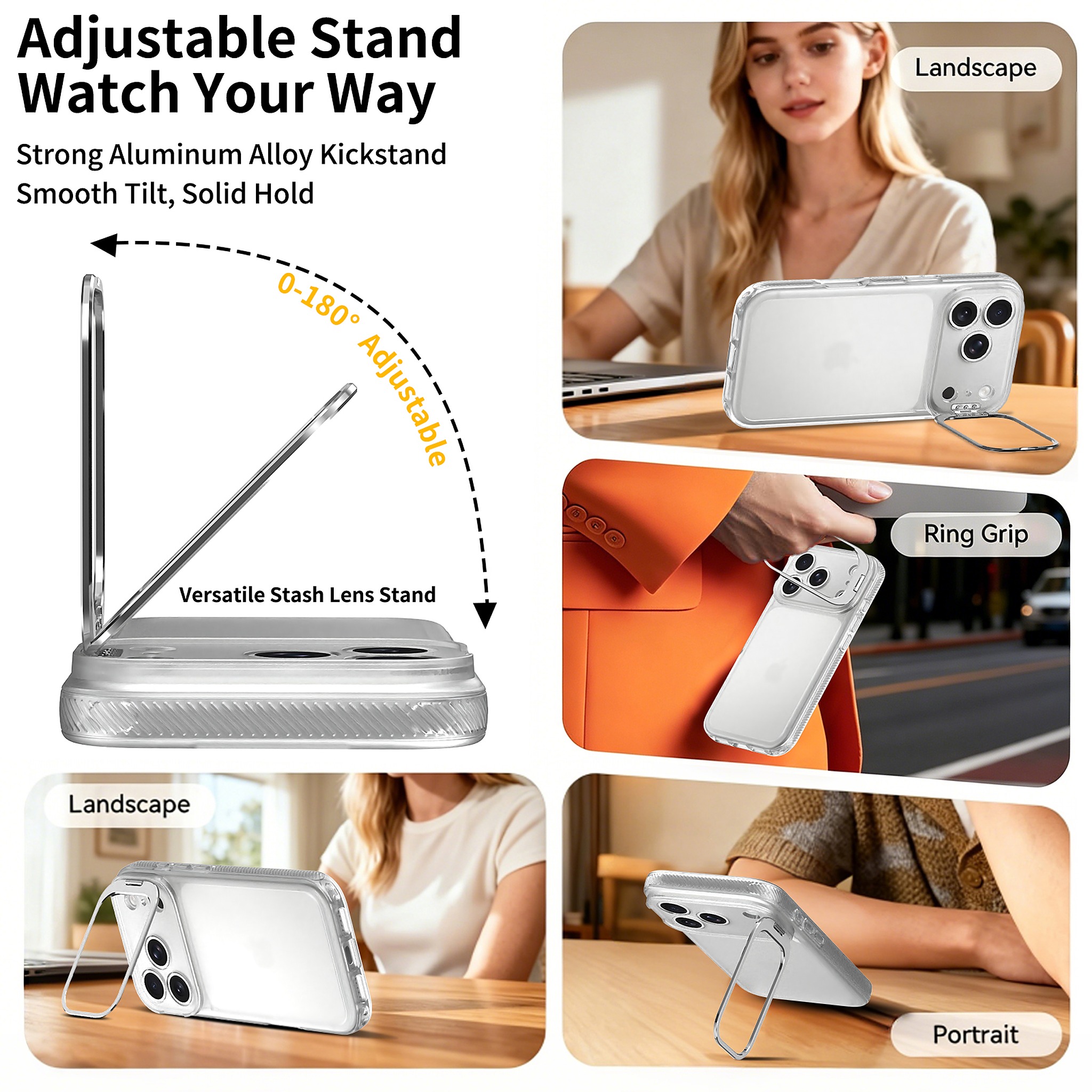 SendaFit Precise-Cutout Camera Stand Case for iPhone 17 Pro & 18 Pro detail 2