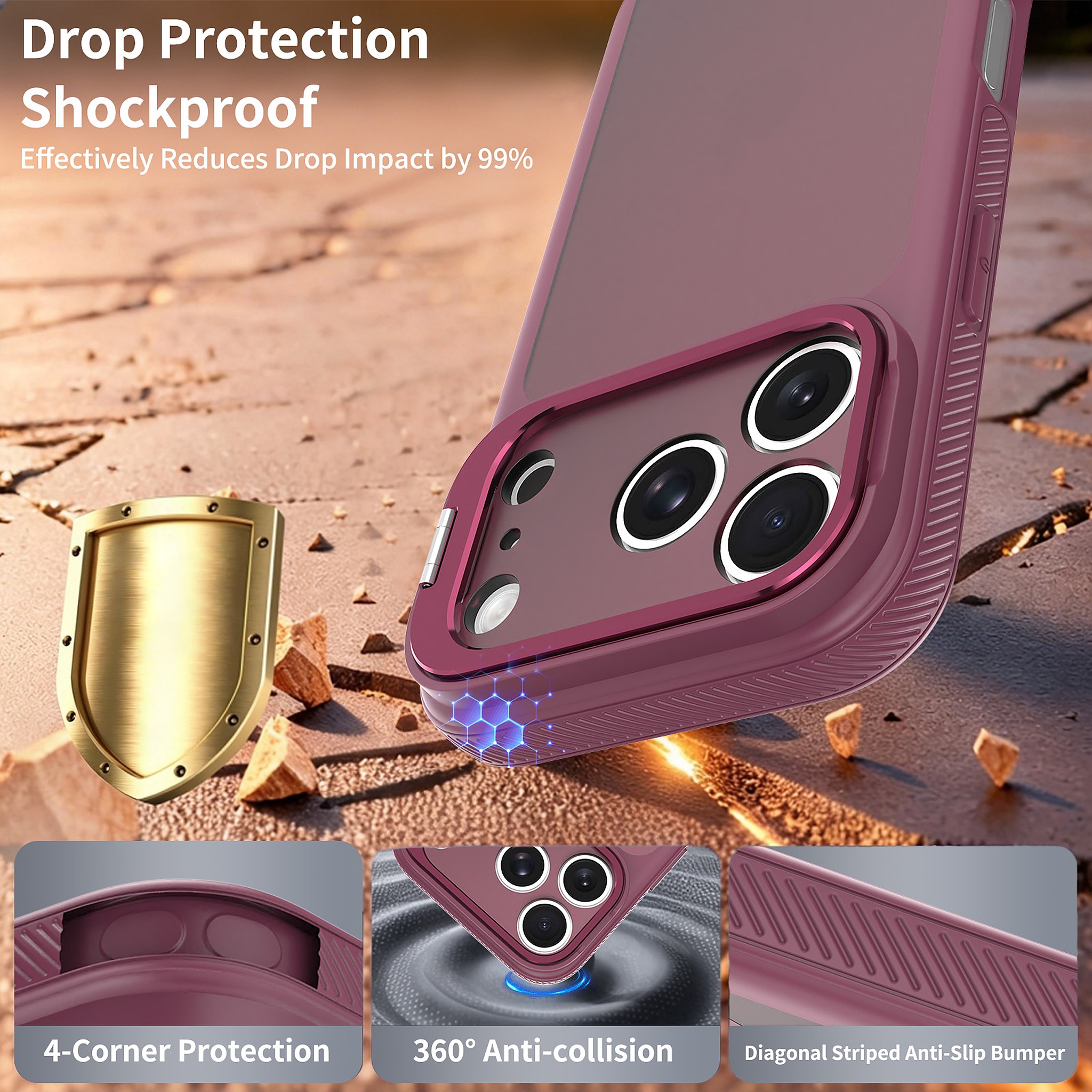 SendaFit Precise-Cutout Camera Stand Case for iPhone 17 Pro & 18 Pro detail 7