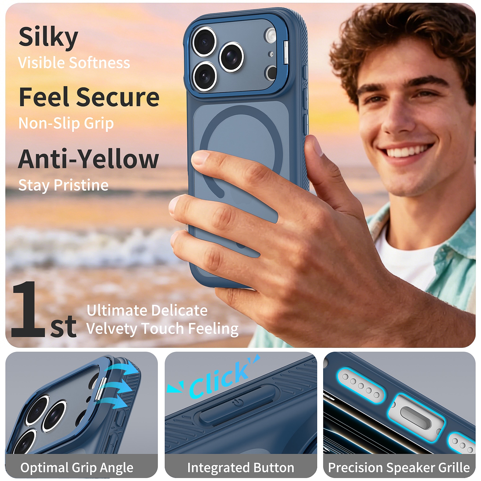 SendaFit Precise-Cutout Camera Stand MagSafe Case for iPhone 17 Pro & 18 Pro detail 17