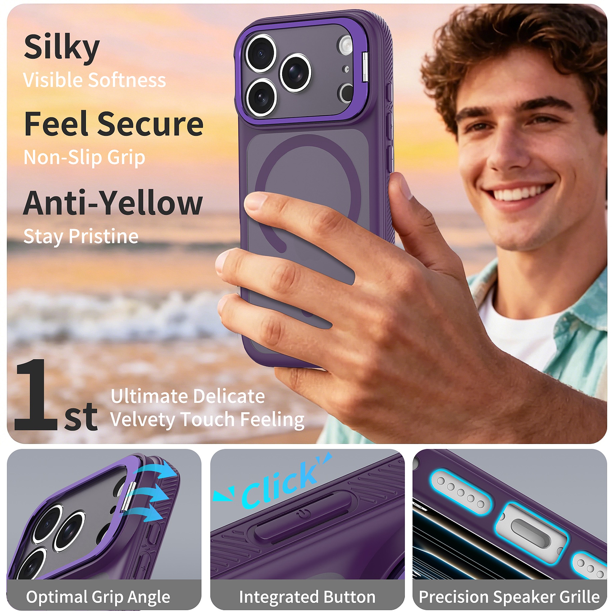 SendaFit Precise-Cutout Camera Stand MagSafe Case for iPhone 17 Pro & 18 Pro detail 18
