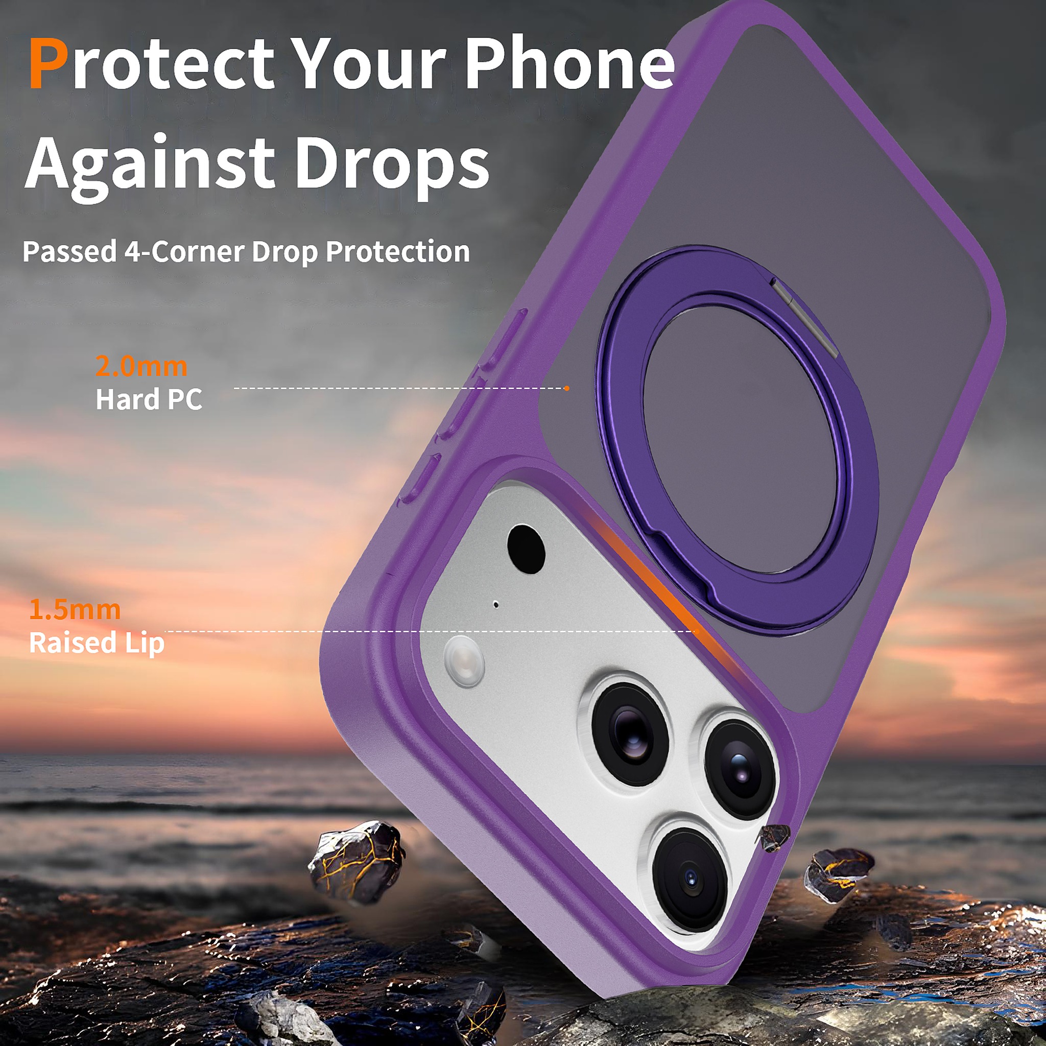 SendaFit Matte Skin-Feel 360° Stand Case for iPhone 18 Pro detail 16