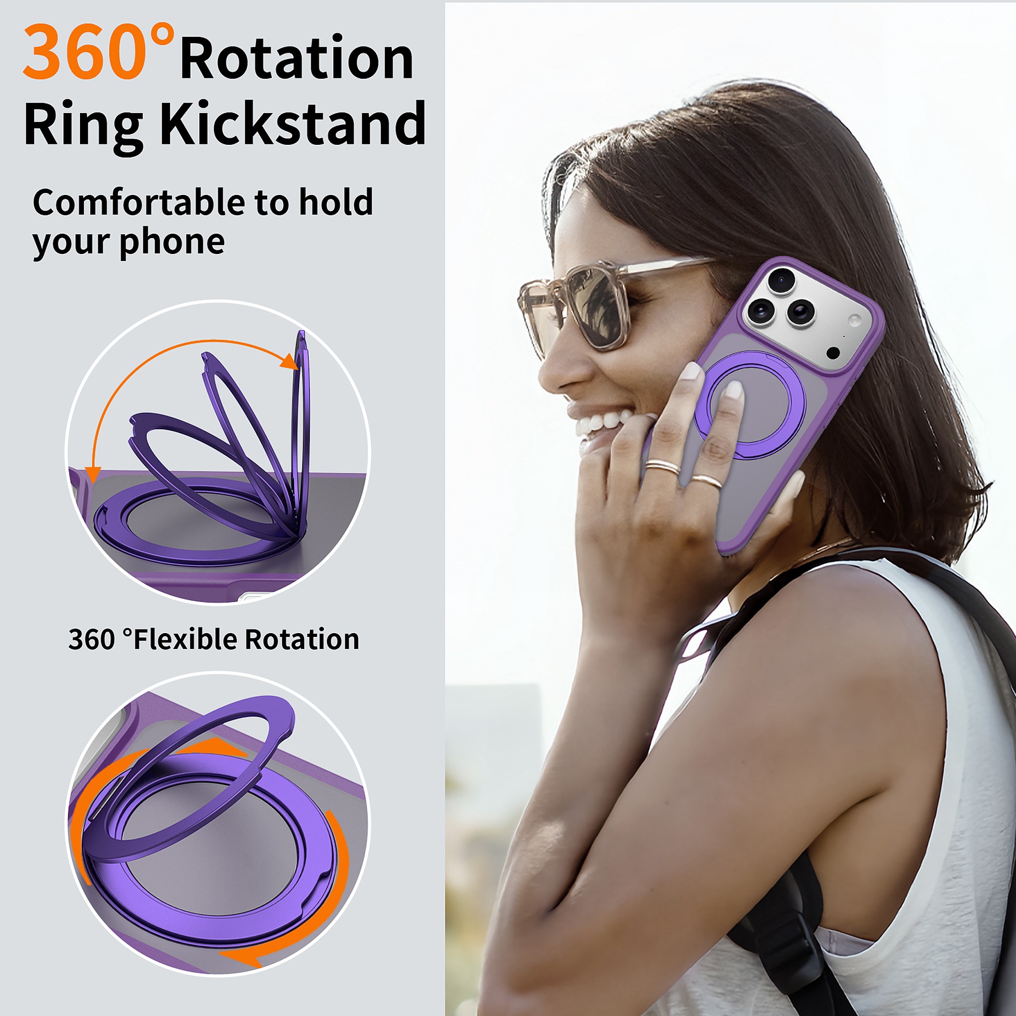 SendaFit Matte Skin-Feel 360° Stand Case for iPhone 18 Pro detail 17