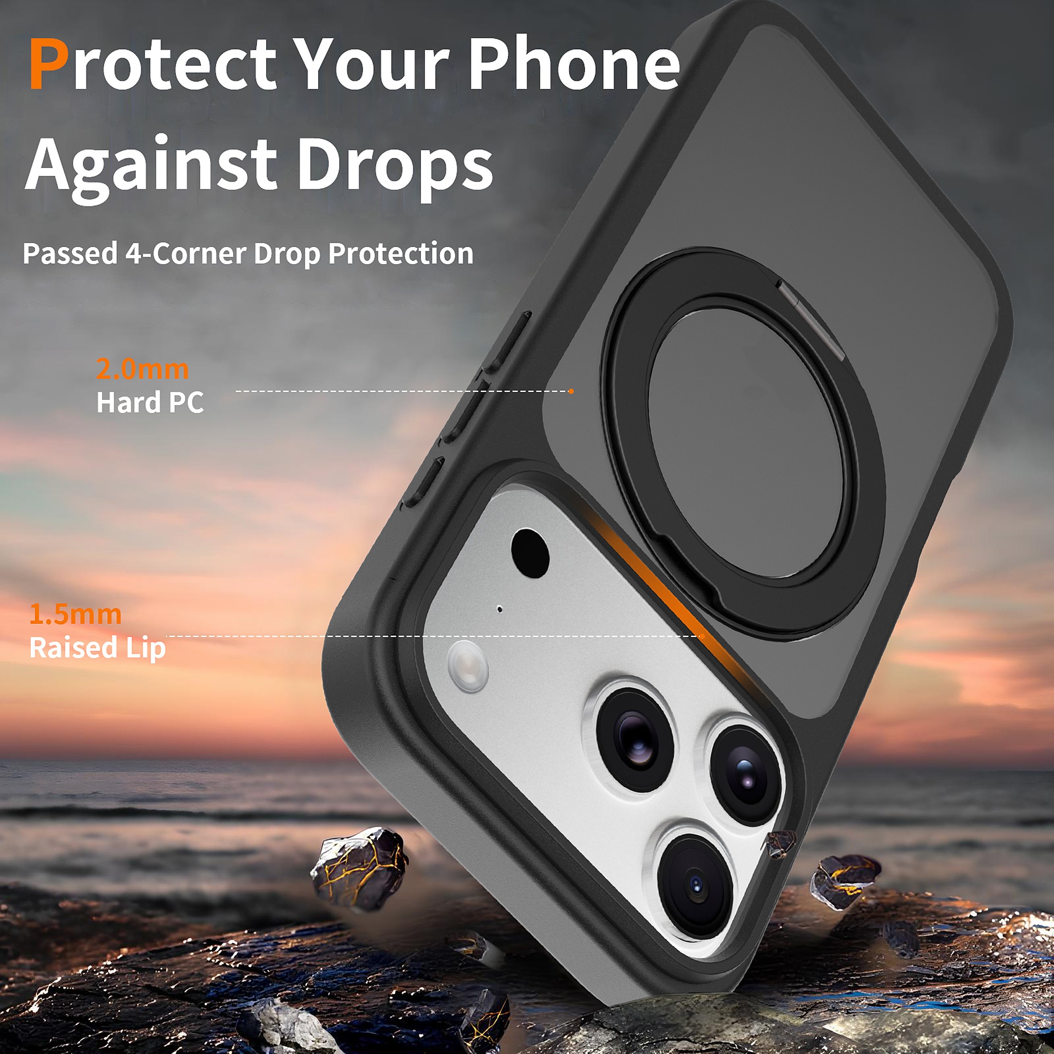 SendaFit Matte Skin-Feel 360° Stand Case for iPhone 18 Pro detail 22