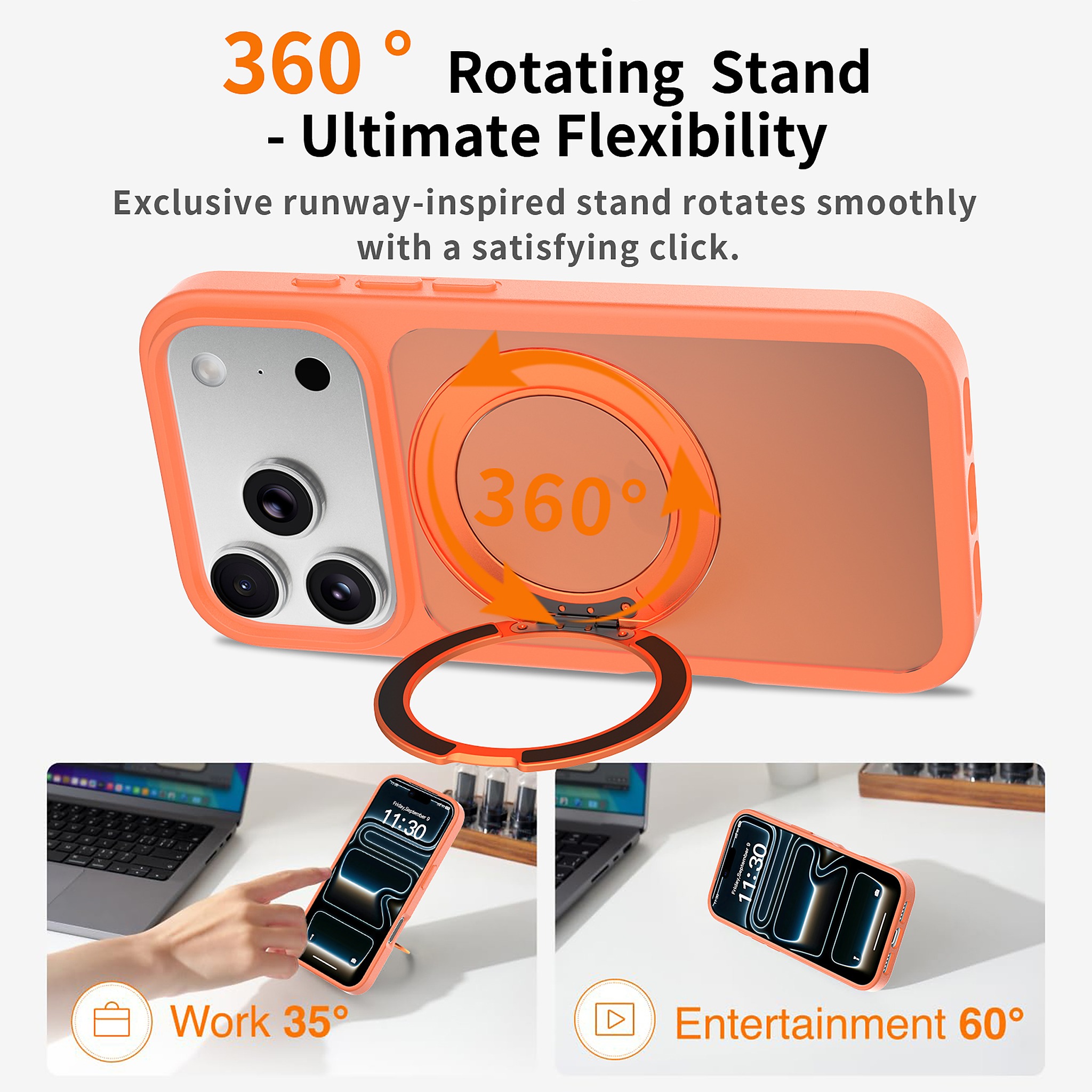 SendaFit Matte Skin-Feel 360° Stand Case for iPhone 18 Pro detail 29