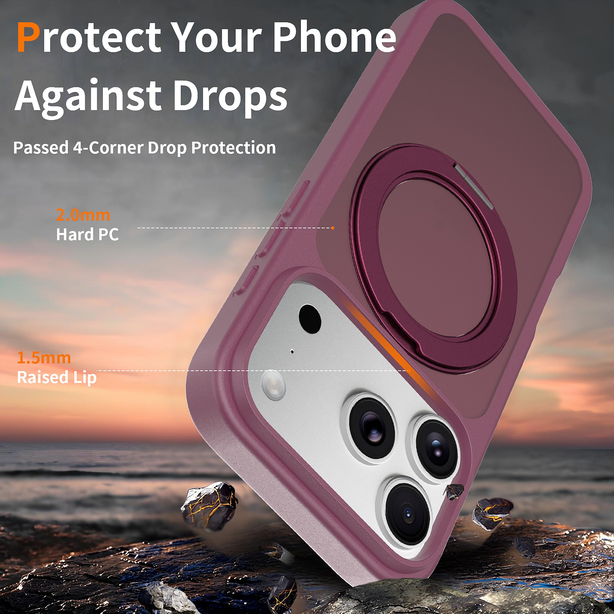 SendaFit Matte Skin-Feel 360° Stand Case for iPhone 18 Pro detail 36