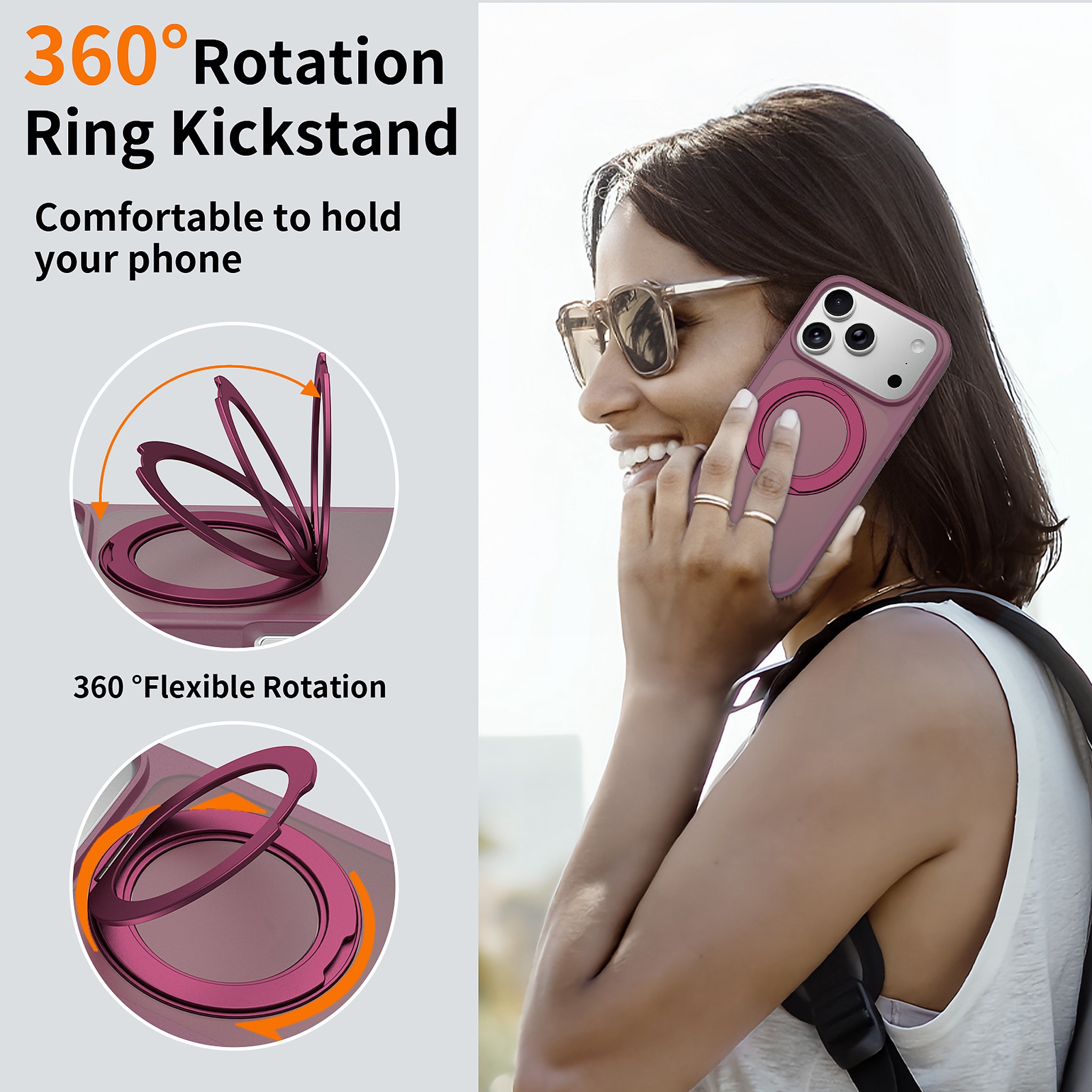 SendaFit Matte Skin-Feel 360° Stand Case for iPhone 18 Pro detail 37