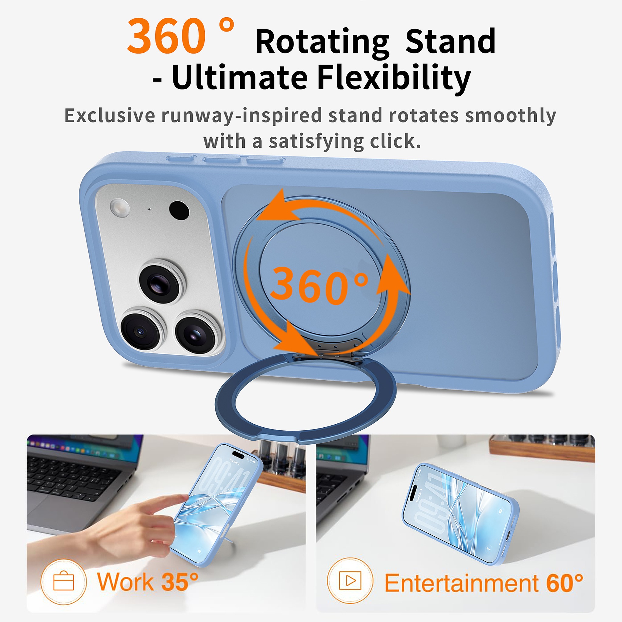 SendaFit Matte Skin-Feel 360° Stand Case for iPhone 18 Pro detail 43