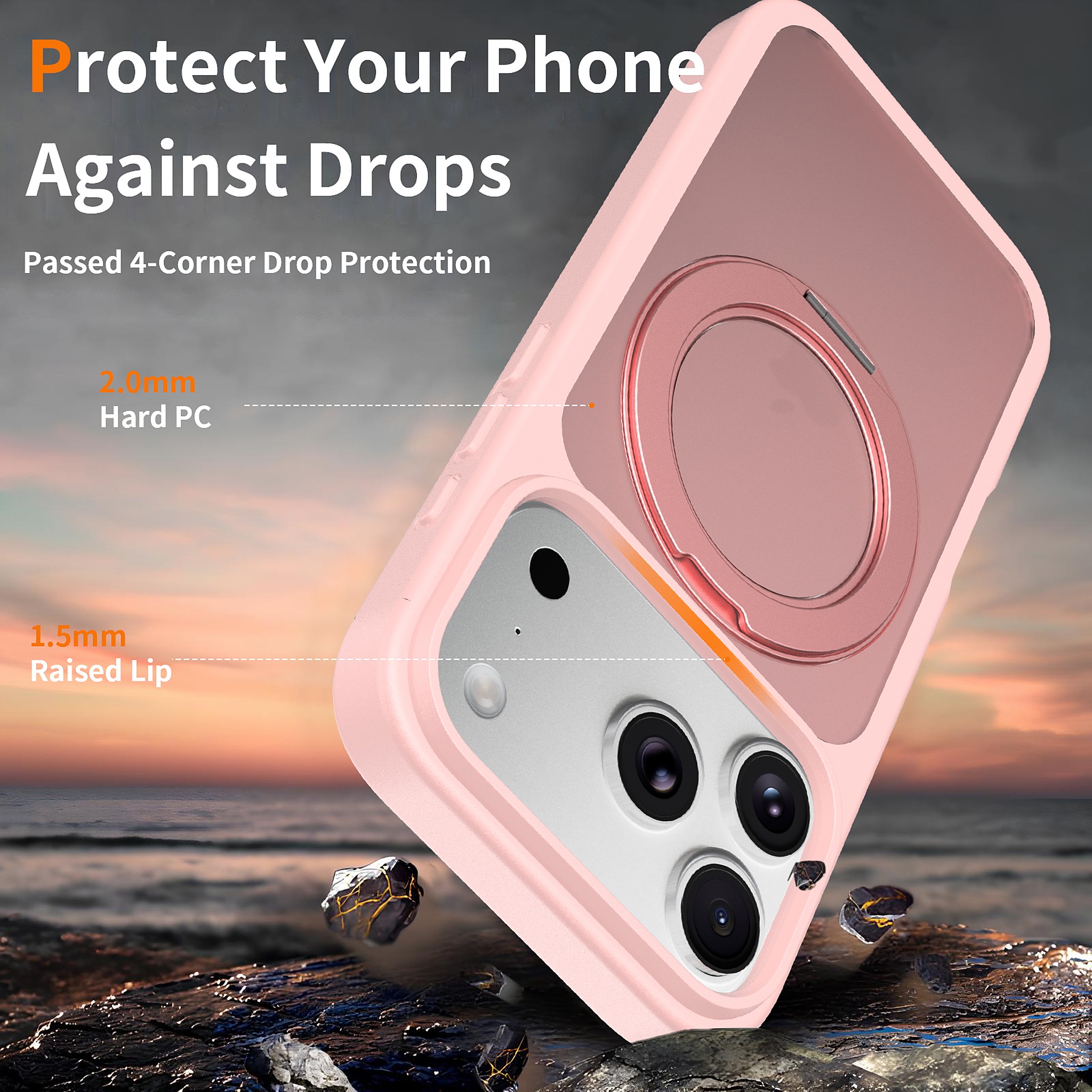 SendaFit Matte Skin-Feel 360° Stand Case for iPhone 18 Pro detail 6