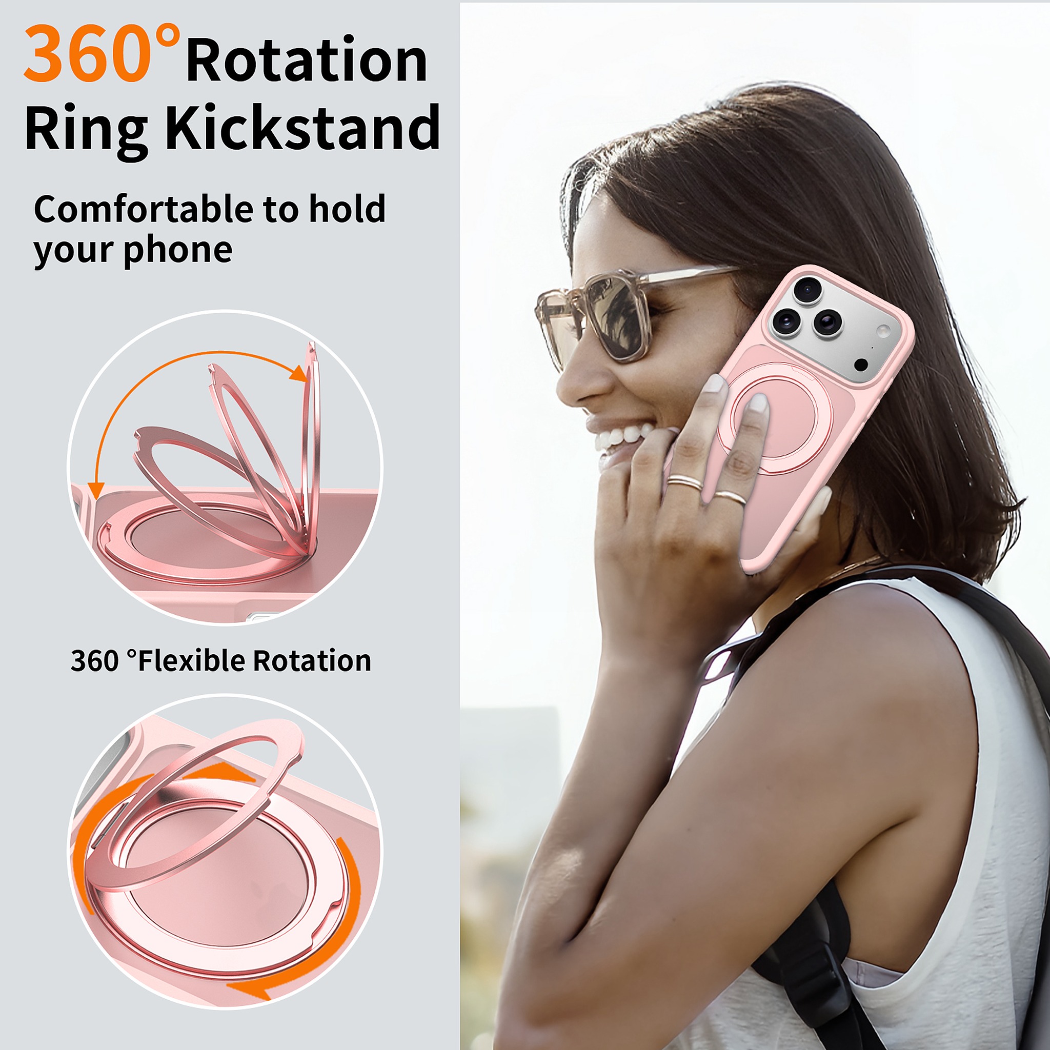 SendaFit Matte Skin-Feel 360° Stand Case for iPhone 18 Pro detail 7