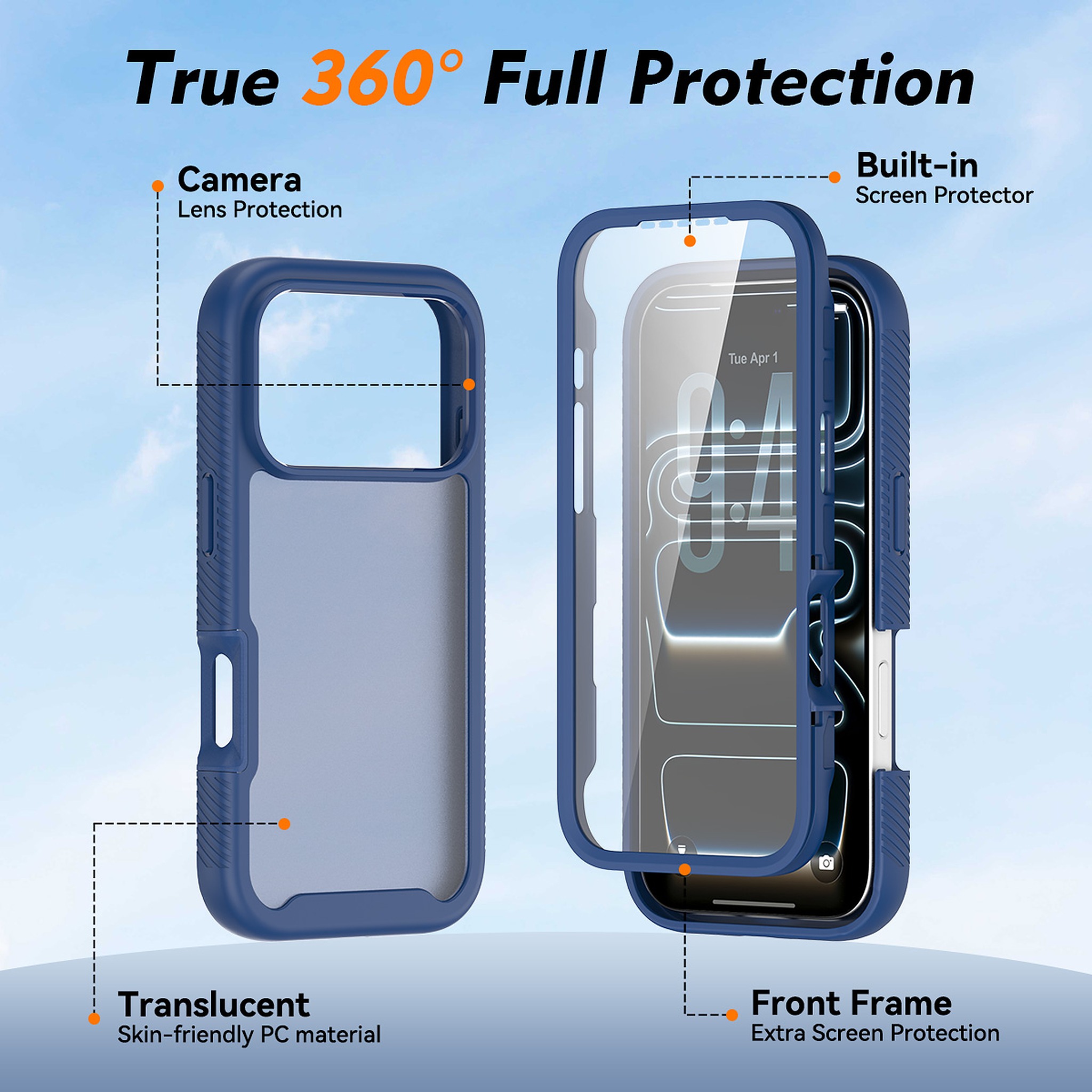 SendaFit Matte Starry Rugged Case for iPhone 17 Pro & 18 Pro (with Screen Protector) detail 1