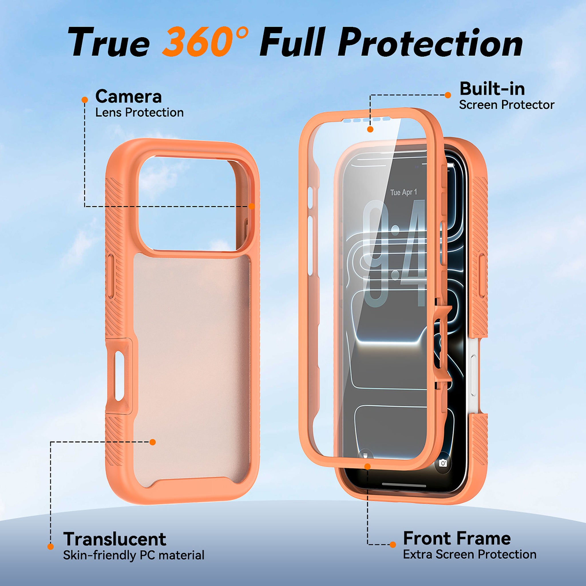 SendaFit Matte Starry Rugged Case for iPhone 17 Pro & 18 Pro (with Screen Protector) detail 4