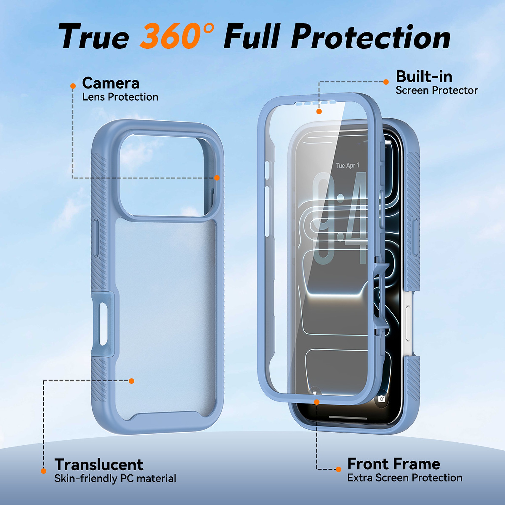 SendaFit Matte Starry Rugged Case for iPhone 17 Pro & 18 Pro (with Screen Protector) detail 7