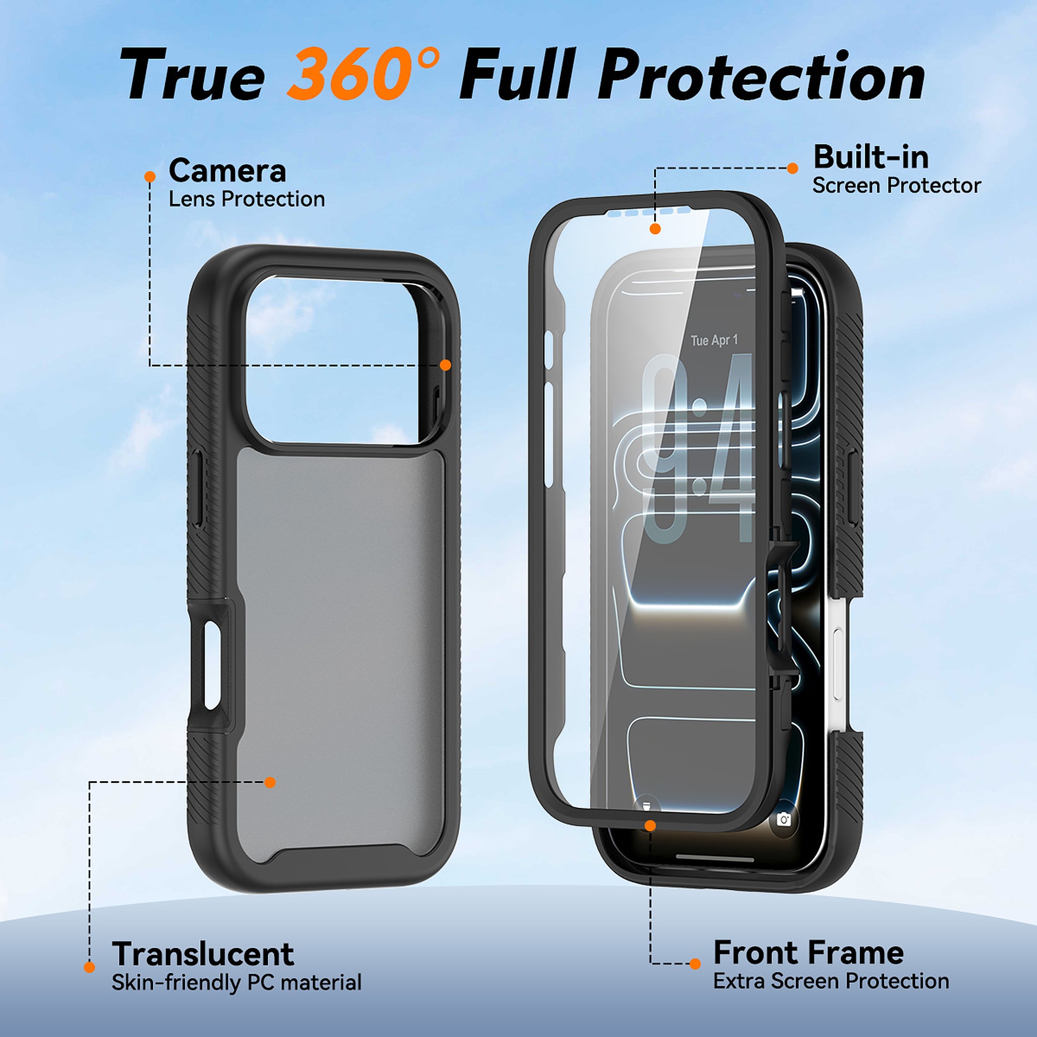 SendaFit Matte Starry Rugged Case for iPhone 17 Pro & 18 Pro (with Screen Protector) detail 8