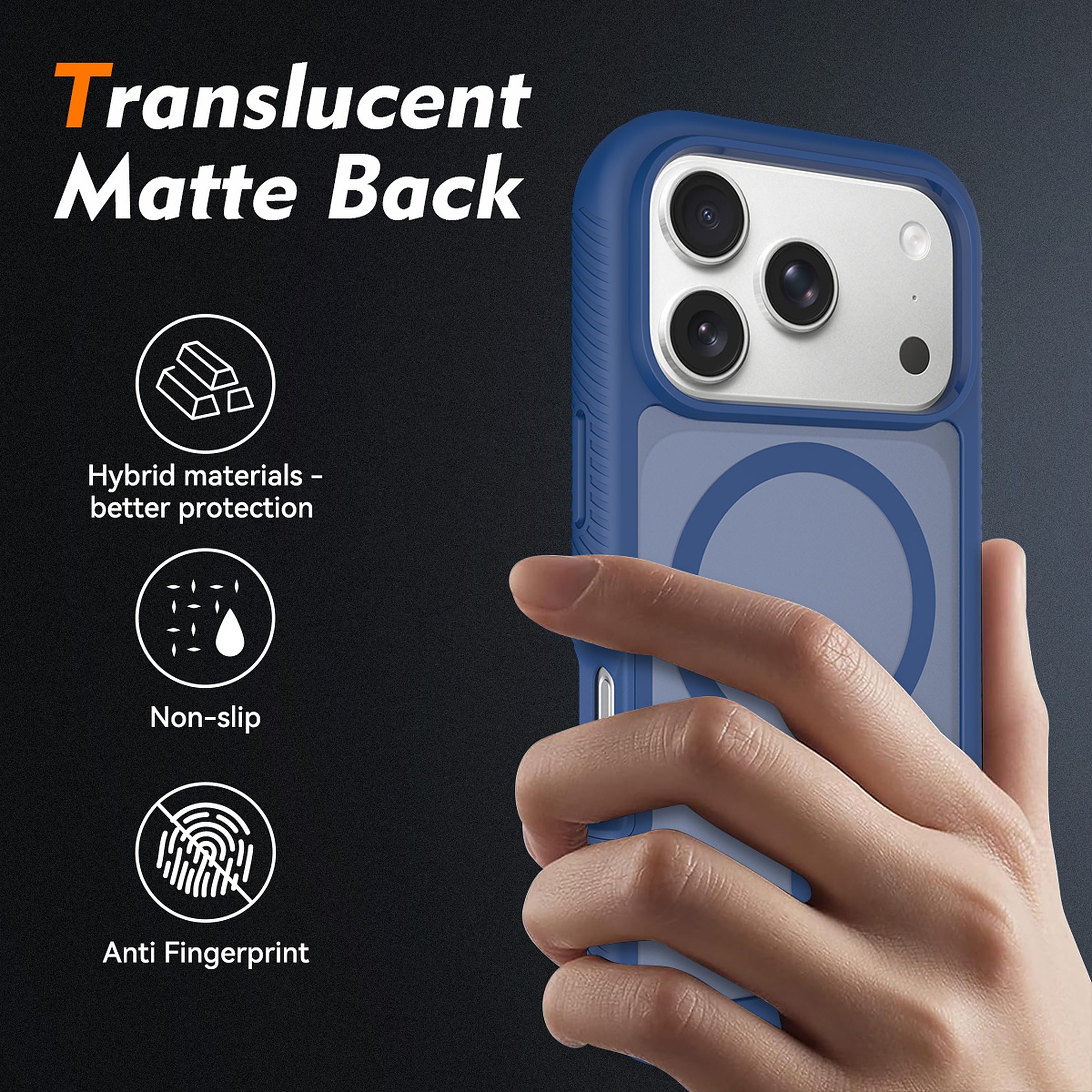 SendaFit Matte Starry Rugged MagSafe Case for iPhone 17 Pro & 18 Pro (with Screen Protector) detail 1
