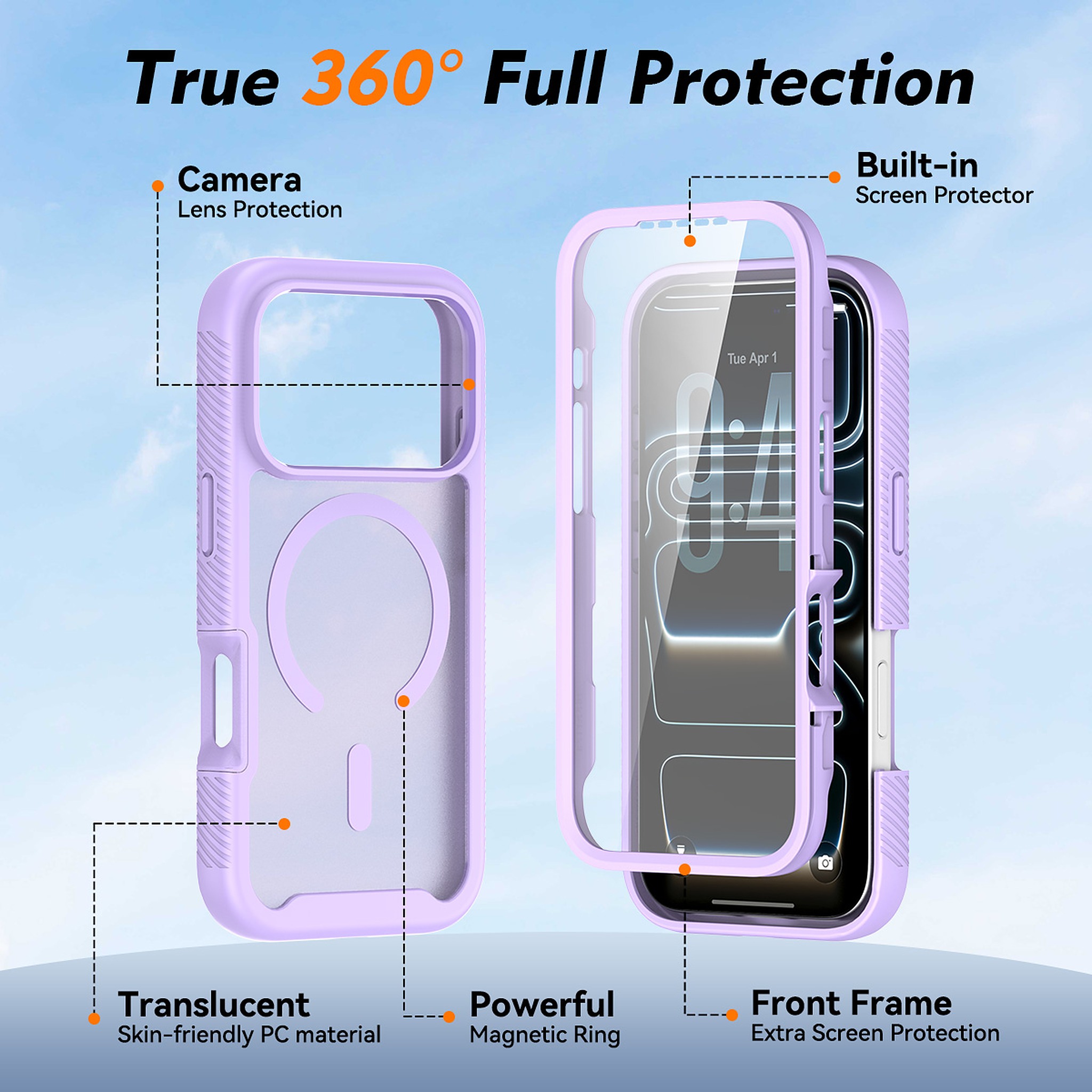 SendaFit Matte Starry Rugged MagSafe Case for iPhone 17 Pro & 18 Pro (with Screen Protector) detail 11