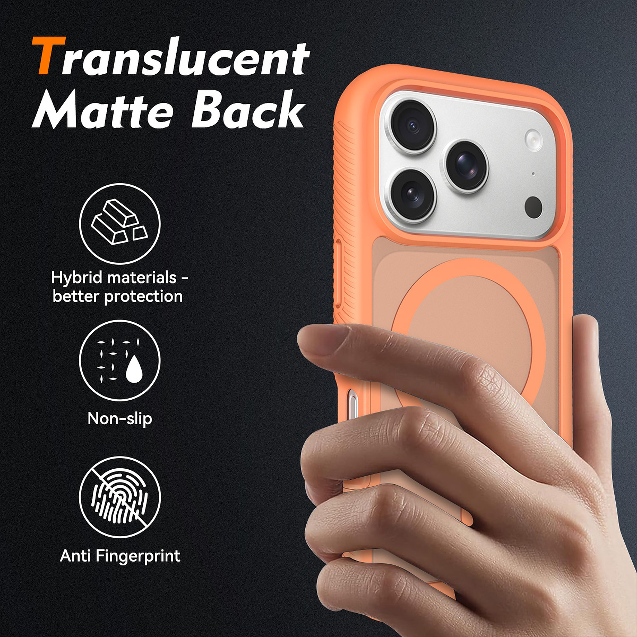 SendaFit Matte Starry Rugged MagSafe Case for iPhone 17 Pro & 18 Pro (with Screen Protector) detail 13