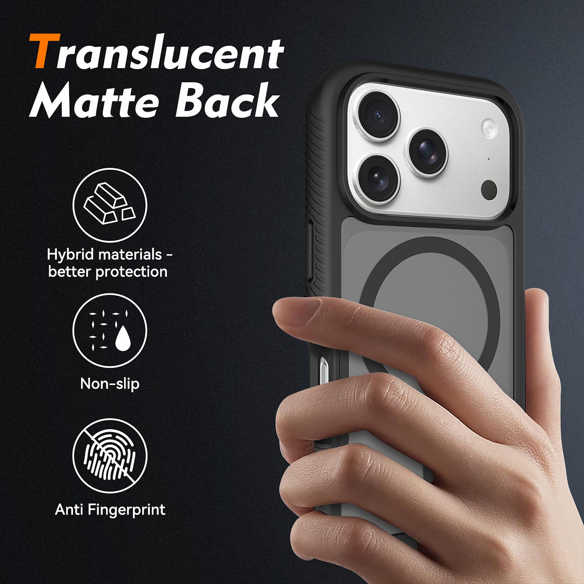 SendaFit Matte Starry Rugged MagSafe Case for iPhone 17 Pro & 18 Pro (with Screen Protector) detail 15