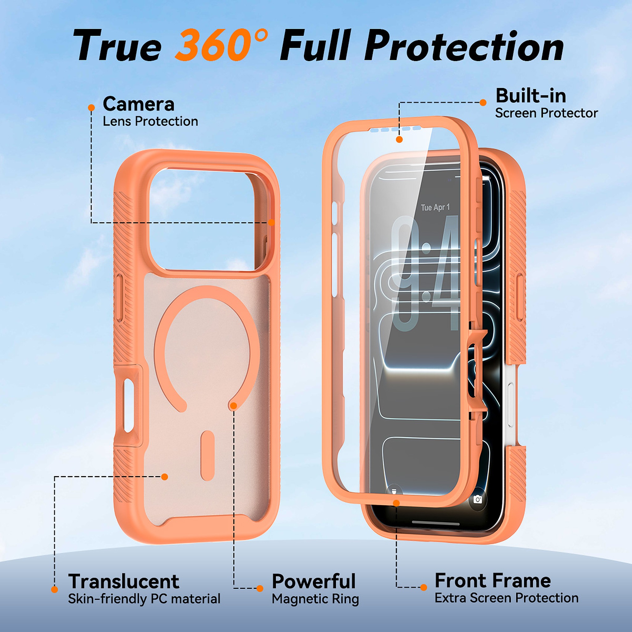 SendaFit Matte Starry Rugged MagSafe Case for iPhone 17 Pro & 18 Pro (with Screen Protector) detail 16