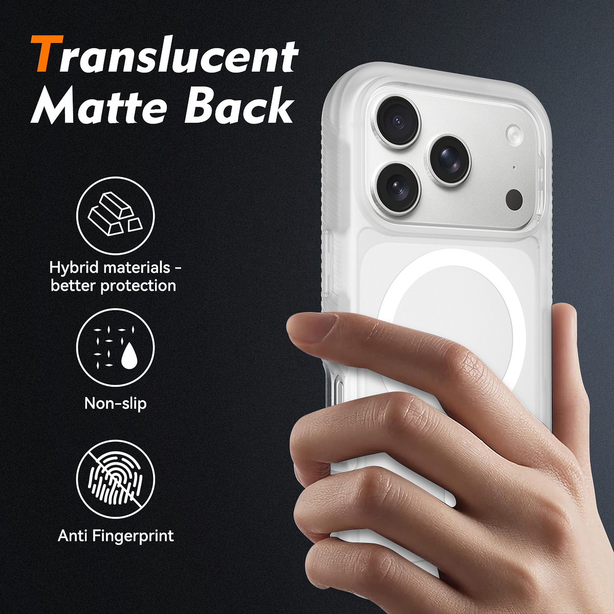 SendaFit Matte Starry Rugged MagSafe Case for iPhone 17 Pro & 18 Pro (with Screen Protector) detail 18