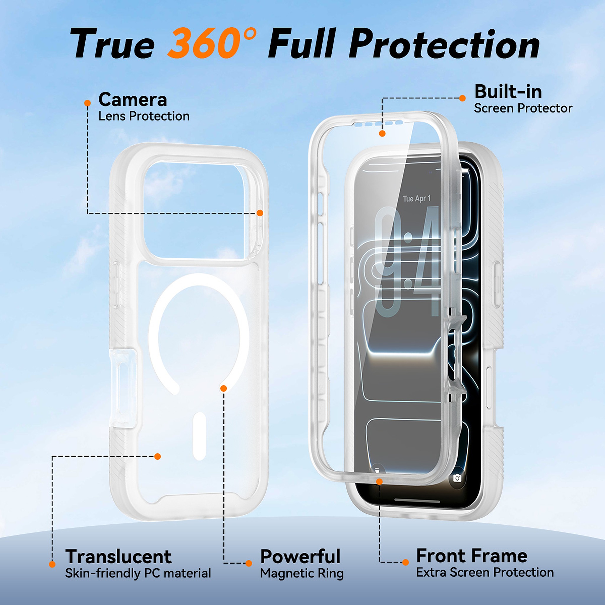 SendaFit Matte Starry Rugged MagSafe Case for iPhone 17 Pro & 18 Pro (with Screen Protector) detail 20
