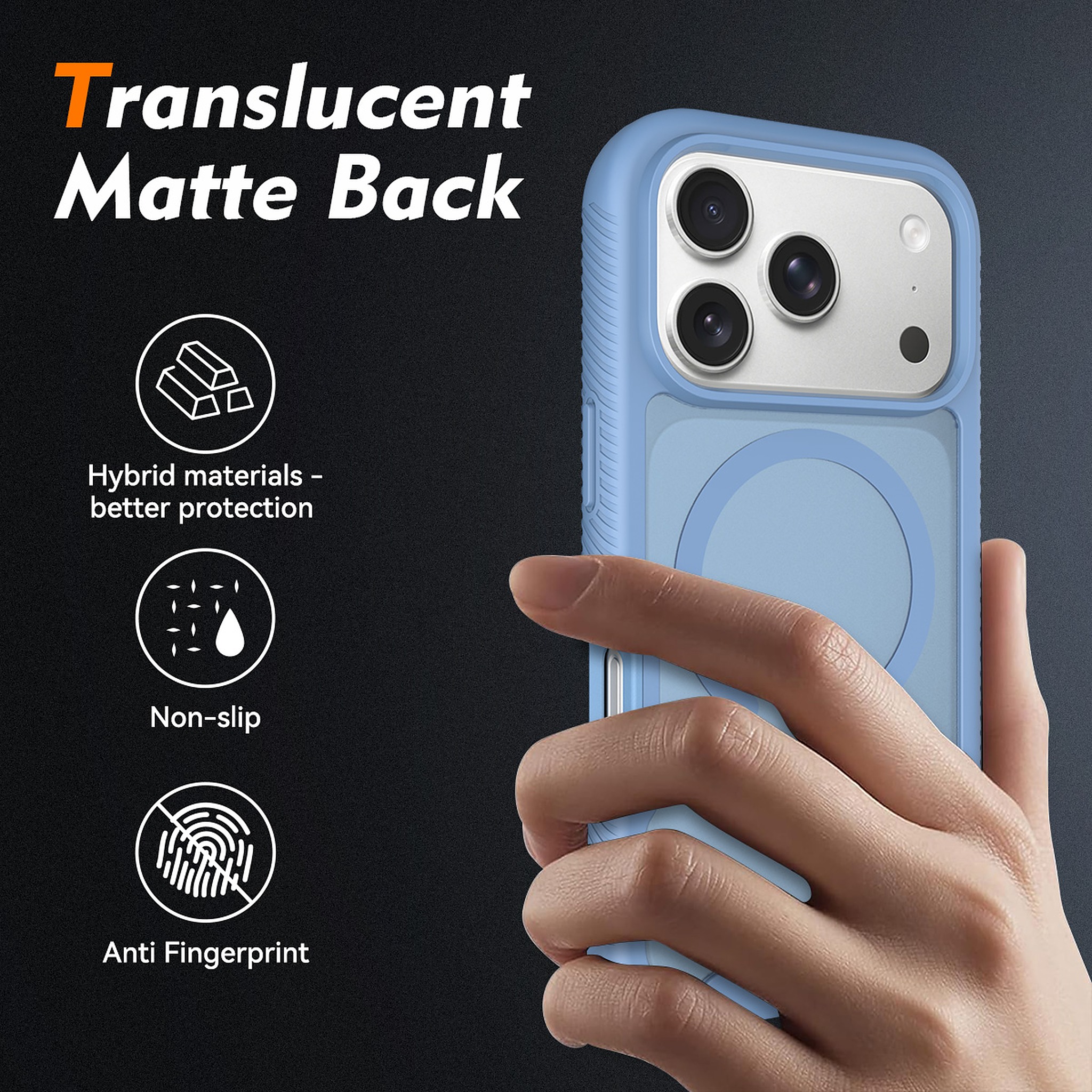 SendaFit Matte Starry Rugged MagSafe Case for iPhone 17 Pro & 18 Pro (with Screen Protector) detail 23