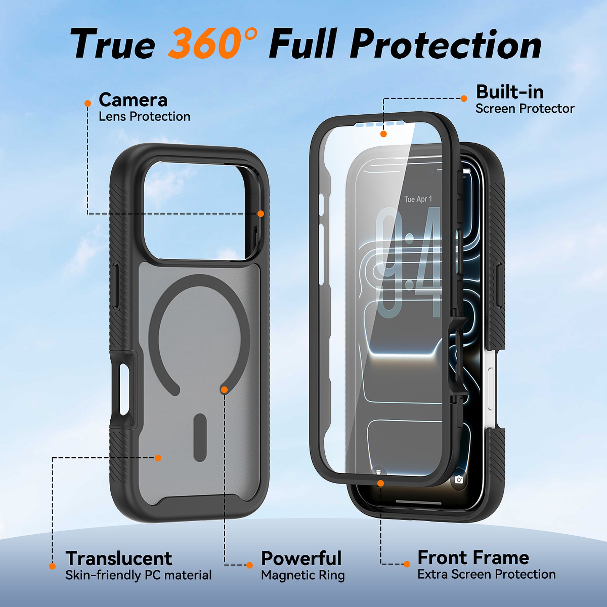 SendaFit Matte Starry Rugged MagSafe Case for iPhone 17 Pro & 18 Pro (with Screen Protector) detail 25