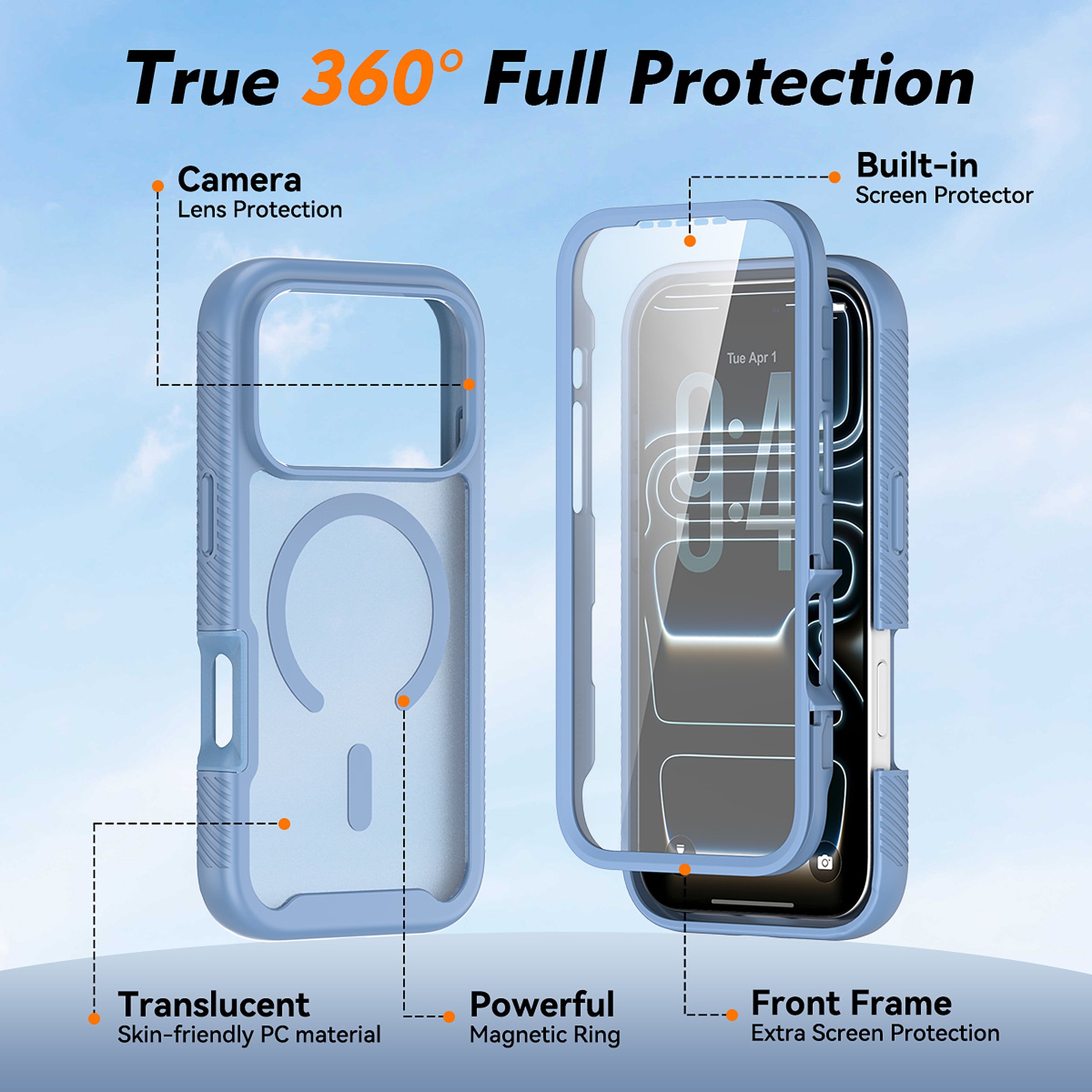 SendaFit Matte Starry Rugged MagSafe Case for iPhone 17 Pro & 18 Pro (with Screen Protector) detail 26