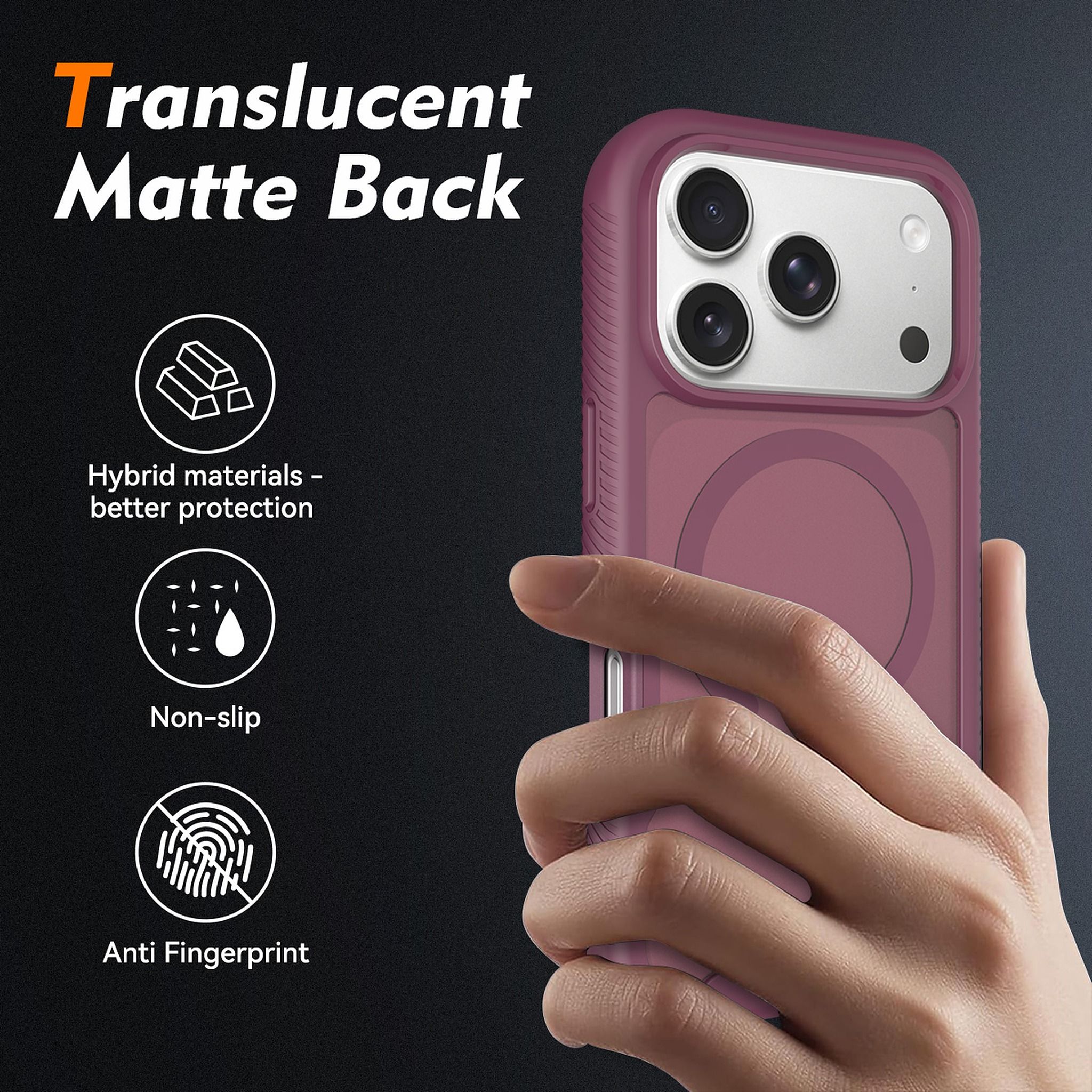SendaFit Matte Starry Rugged MagSafe Case for iPhone 17 Pro & 18 Pro (with Screen Protector) detail 28
