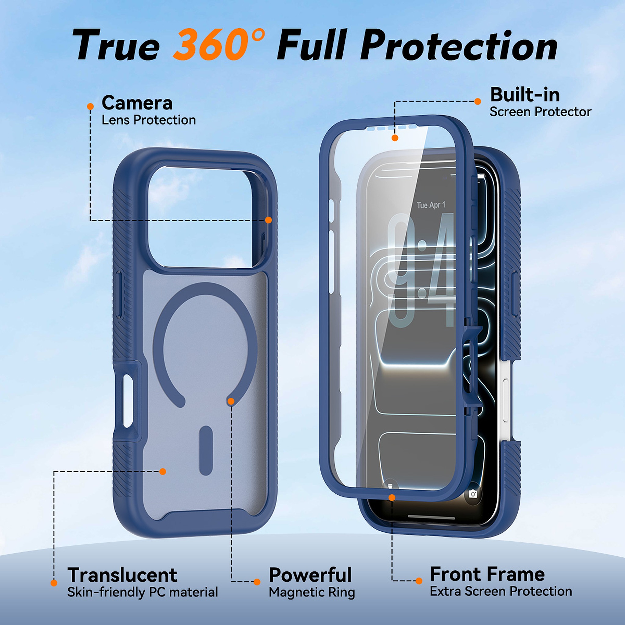 SendaFit Matte Starry Rugged MagSafe Case for iPhone 17 Pro & 18 Pro (with Screen Protector) detail 3